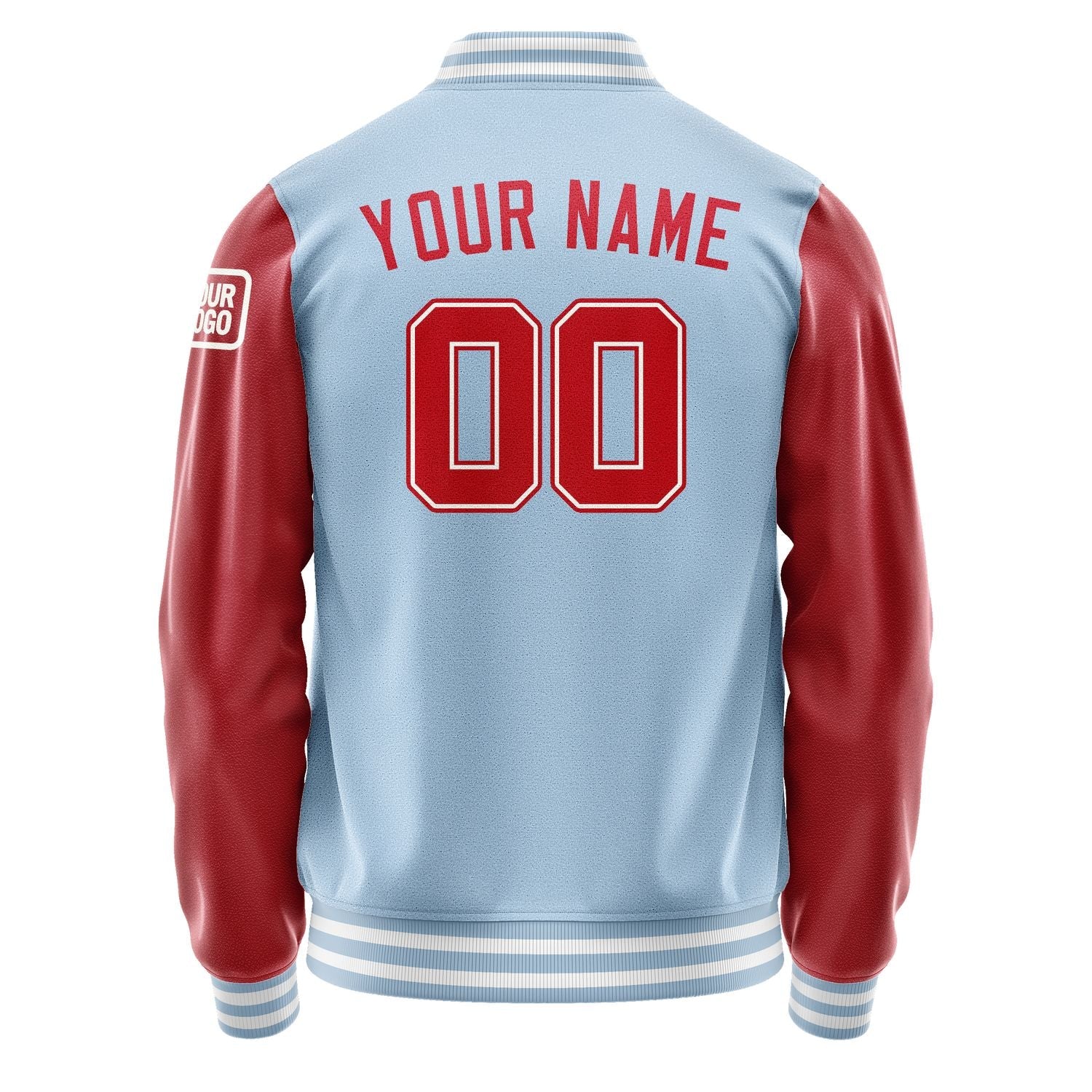 Custom Light Blue Red Jacket Jb0808140818141818