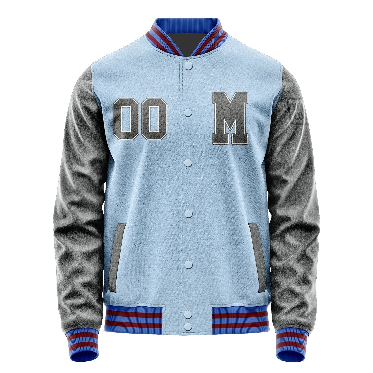 Custom Light Blue Dark Grey Jacket Jb0808200915201817