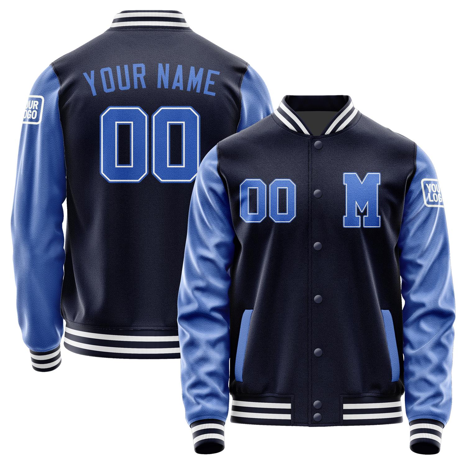 Custom Navy Sky Blue Jacket Jb1111091118091818
