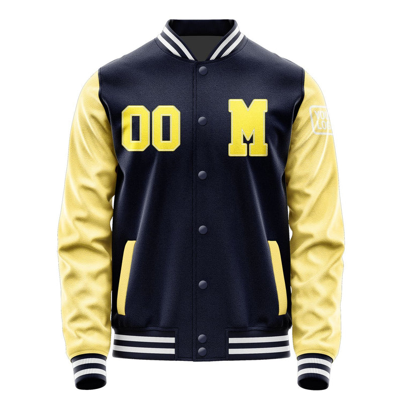Custom Navy Light Yellow Jacket Jb1111261118261818