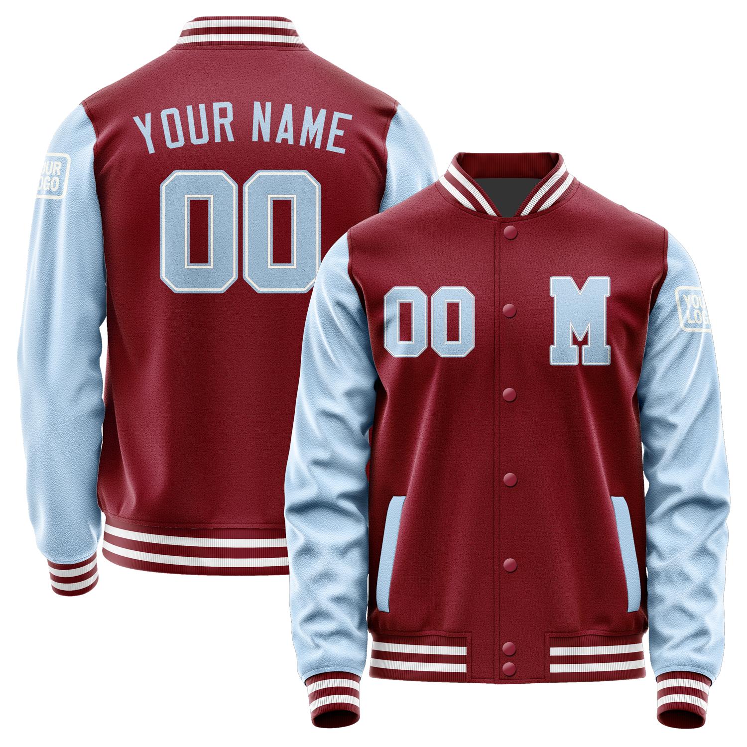 Custom Crimson Red Light Blue Jacket Jb1515081518081818