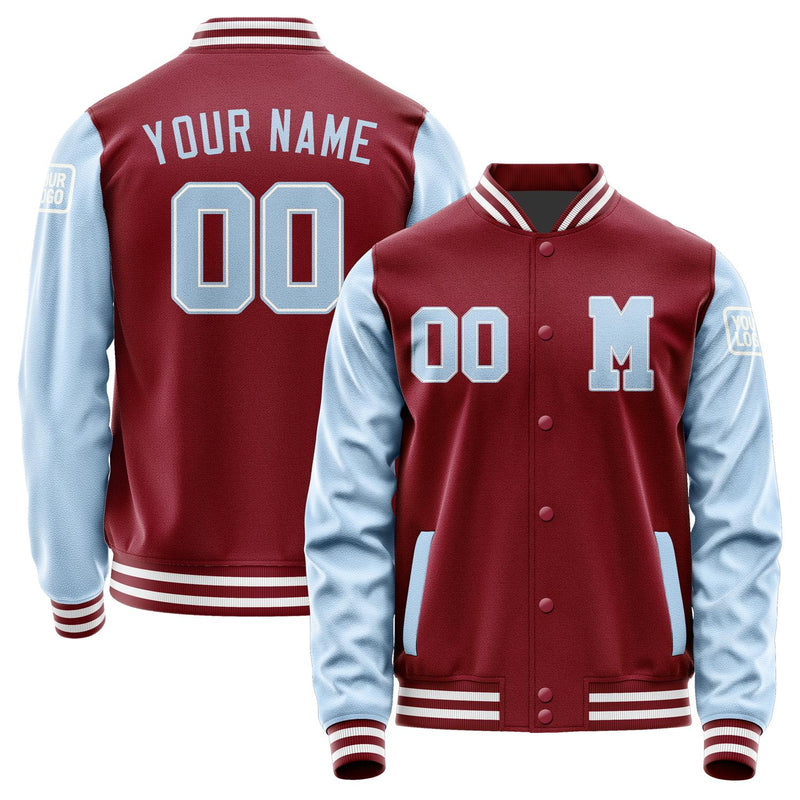 Custom Crimson Red Light Blue Jacket Jb1515081518081818
