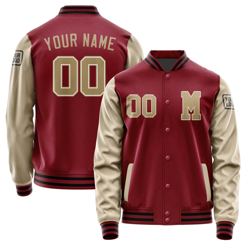 Custom Crimson Red Light Khaki Jacket Jb1515251517251817