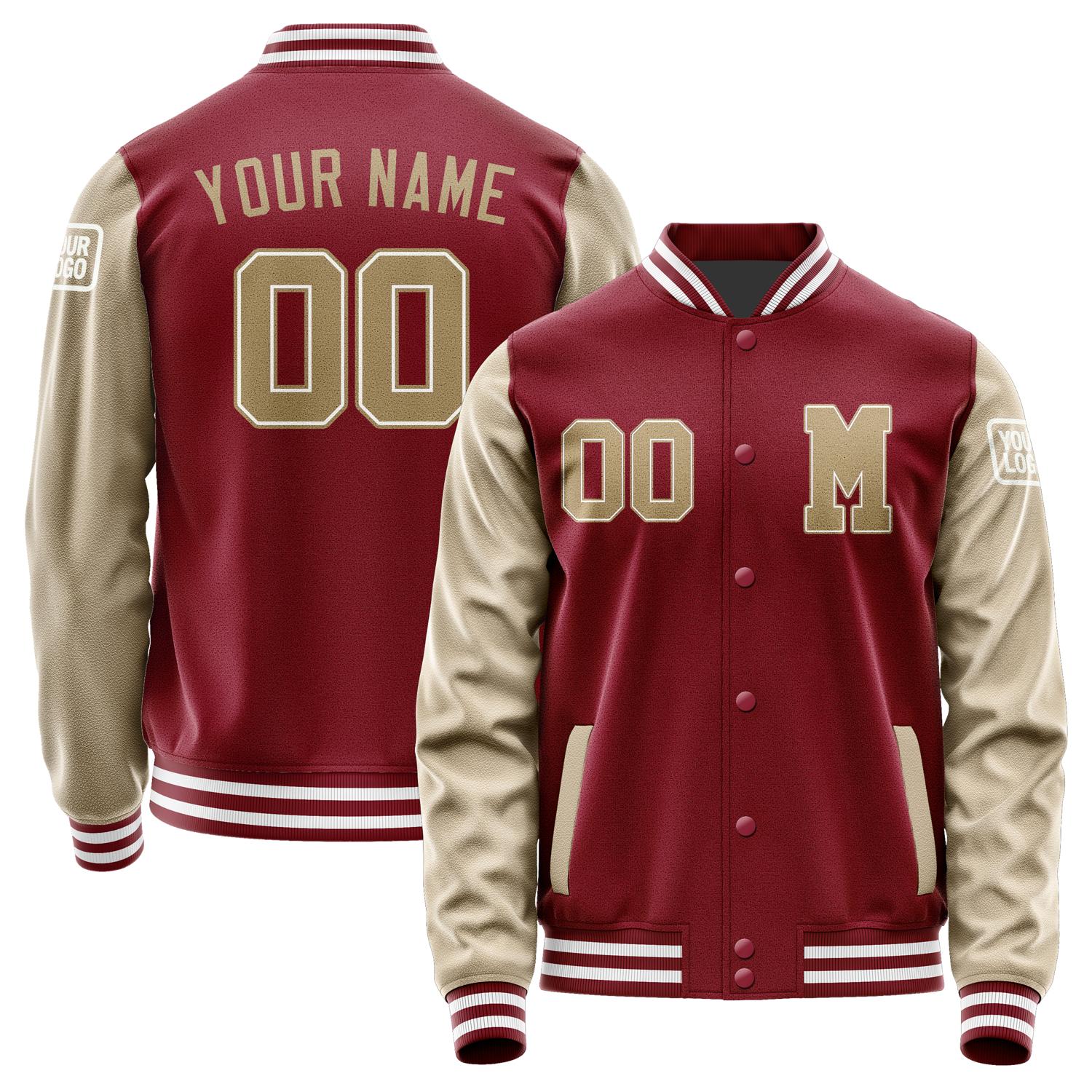 Custom Crimson Red Light Khaki Jacket Jb1515251518251818