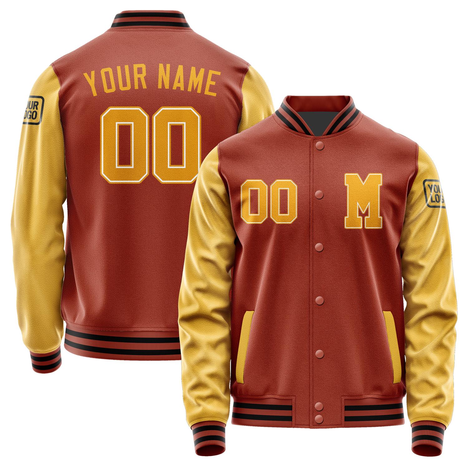 Custom Coral Red Yellow Jacket Jb1616191617191817