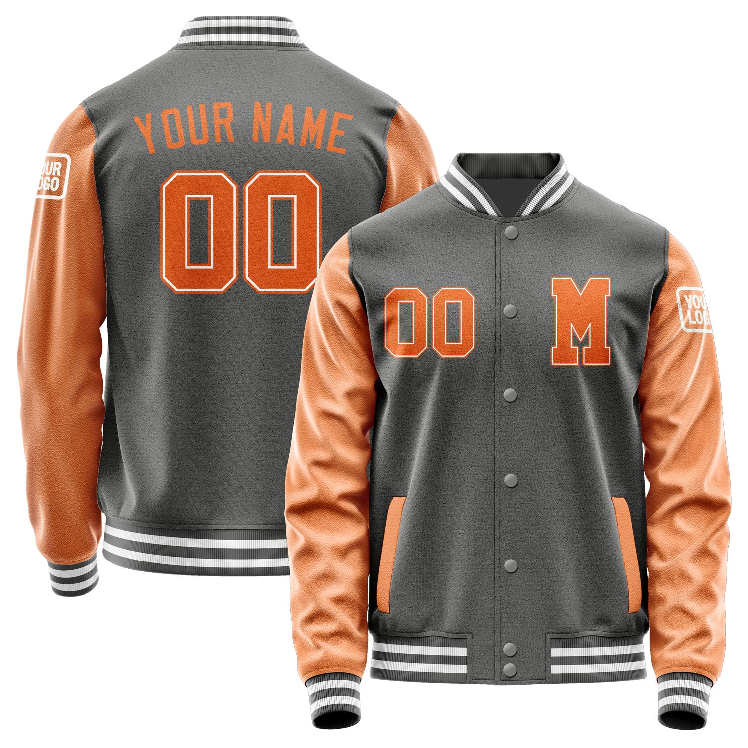 Custom Dark Grey Orange Jacket Jb2020282018281818