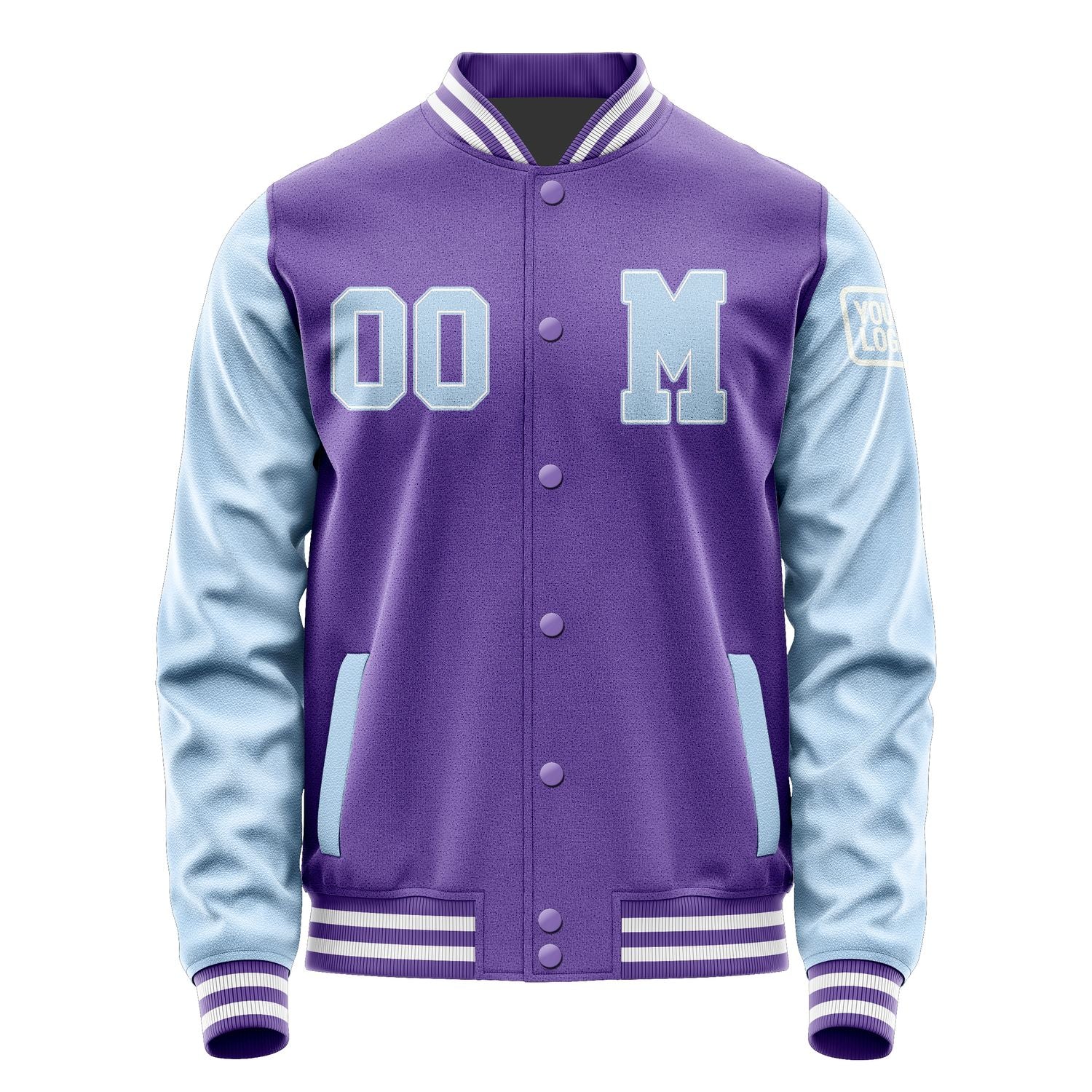 Custom Light Purple Light Blue Jacket Jb2323082318081818
