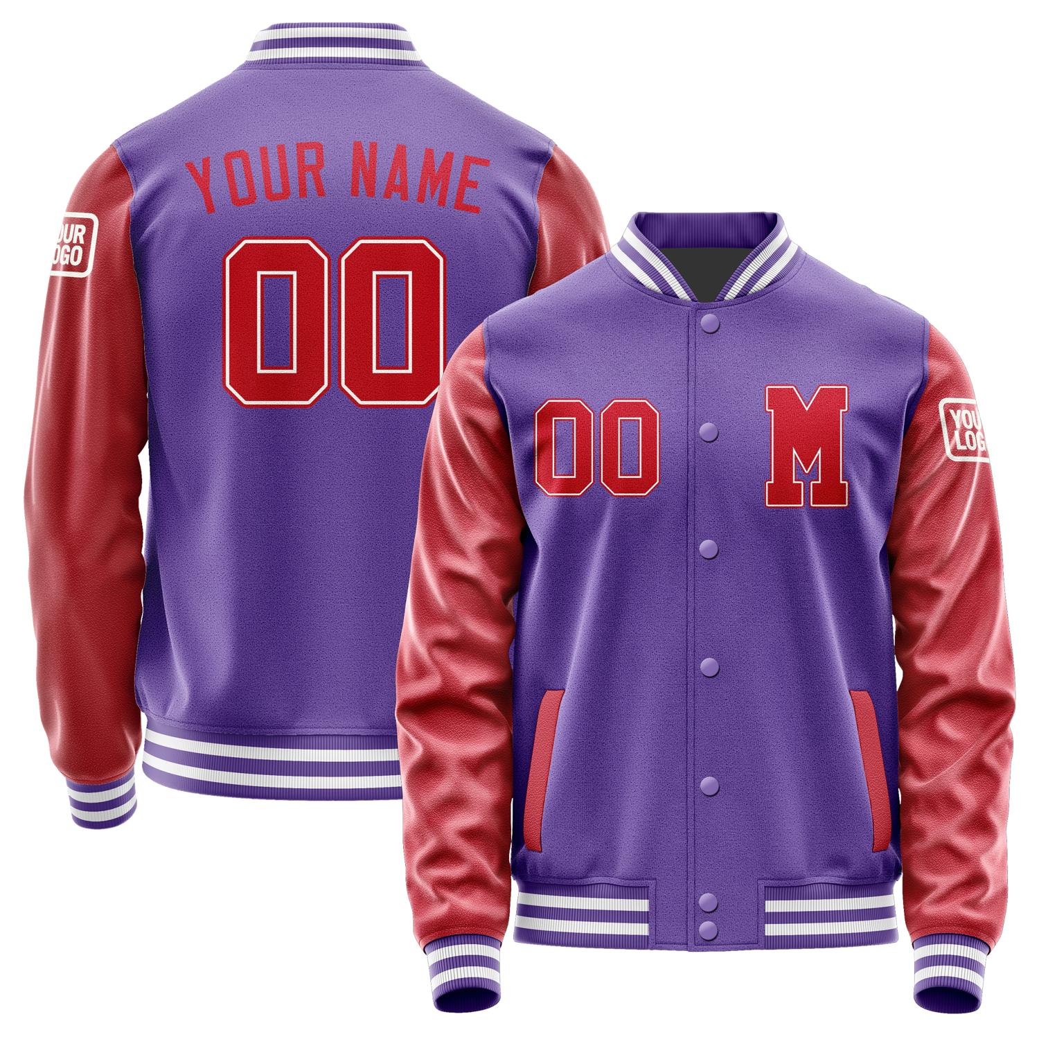 Custom Light Purple Red Jacket Jb2323142318141818