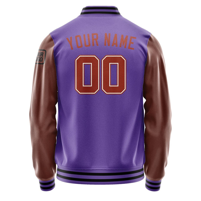 Custom Light Purple Coral Red Jacket Jb2323162317161817