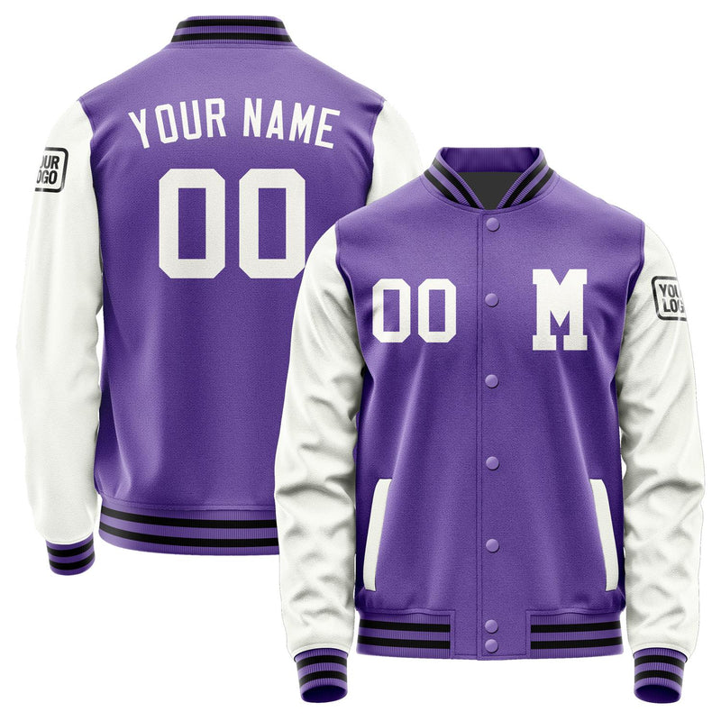 Custom Light Purple White Jacket Jb2323182317181817