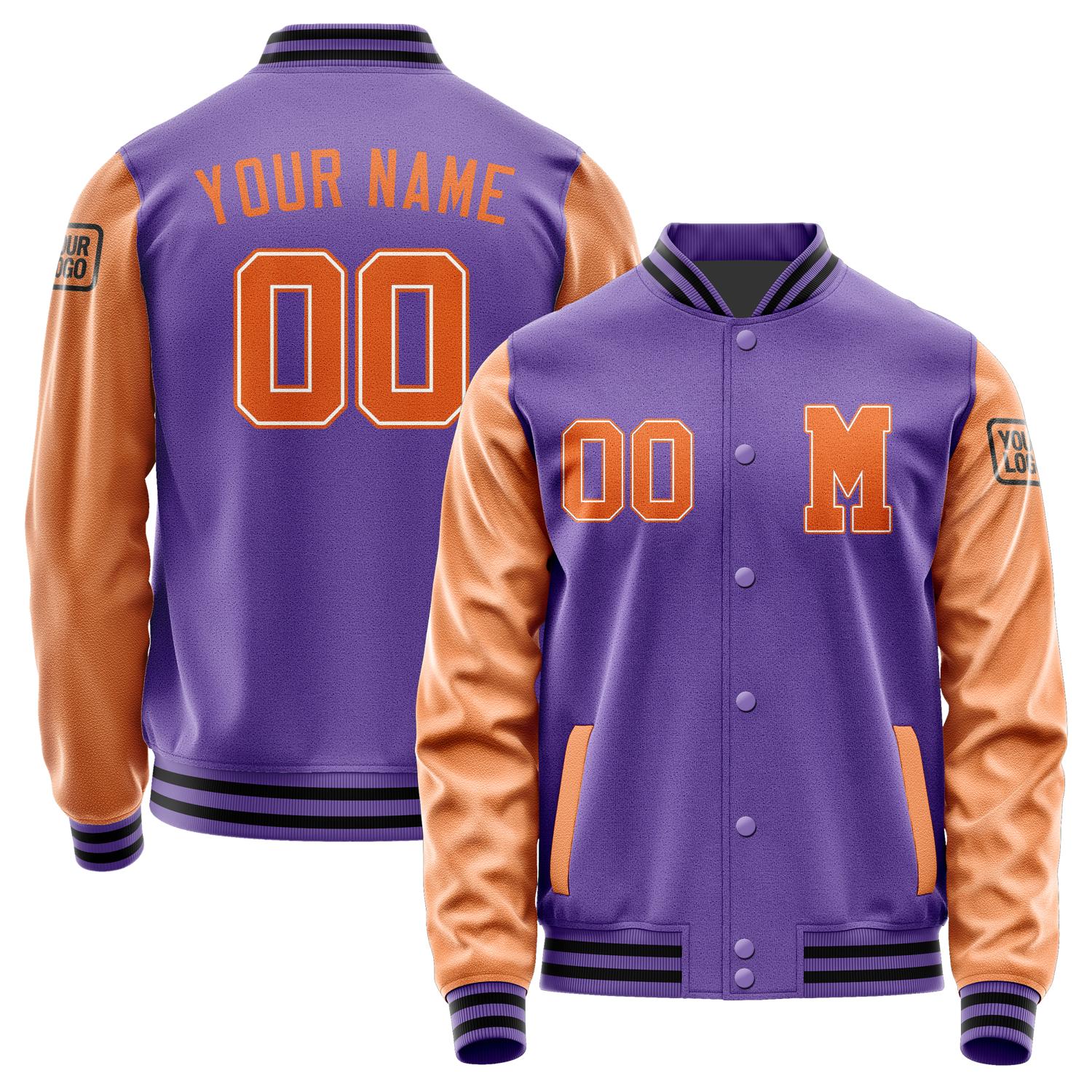 Custom Light Purple Orange Jacket Jb2323282317281817