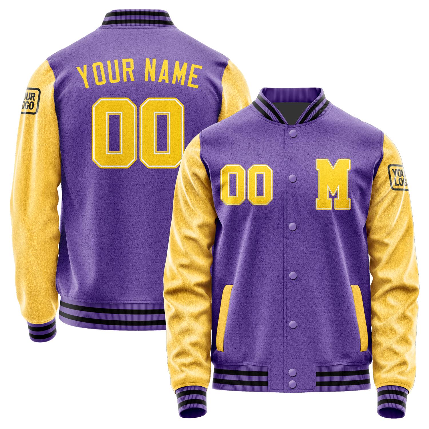 Custom Light Purple Gold Jacket Jb2323302317301817