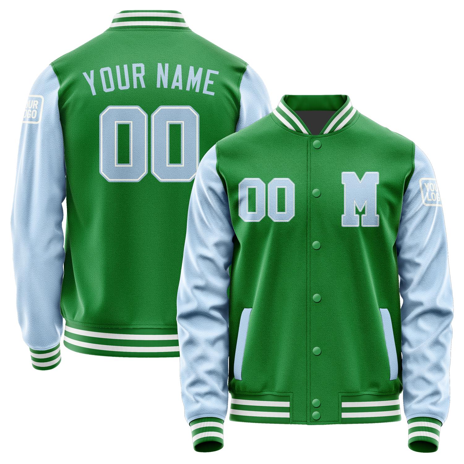 Custom Emerald Green Light Blue Jacket Jb2424082418081818