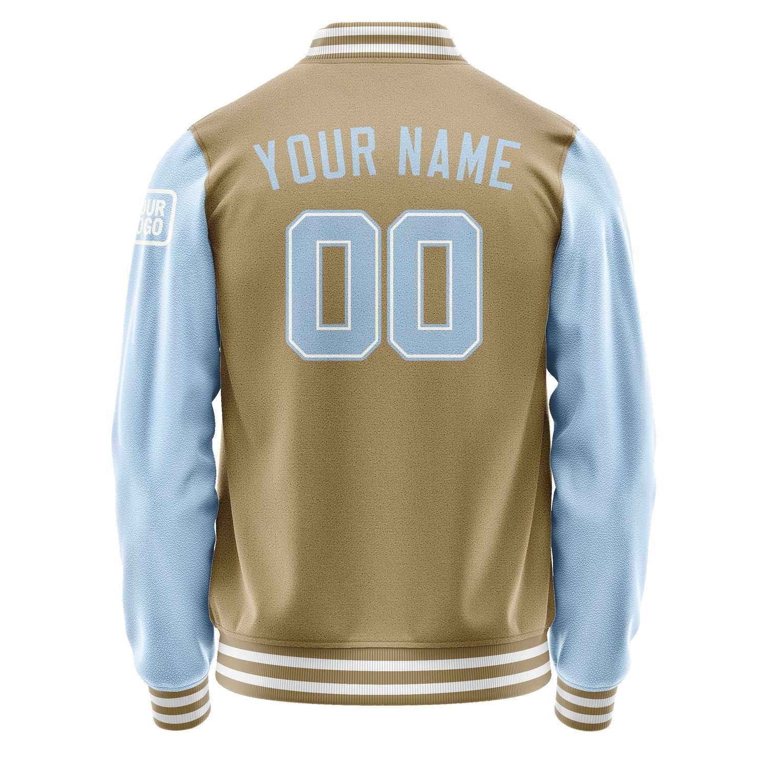 Custom Light Khaki Light Blue Jacket Jb2525082518081818
