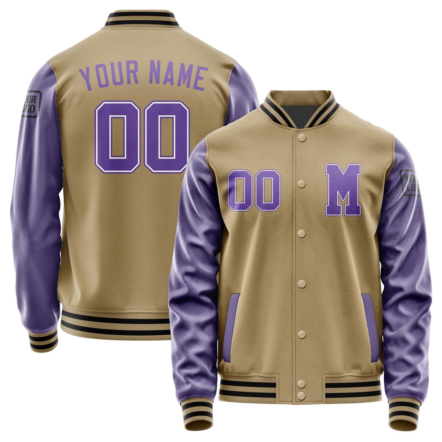 Custom Light Khaki Light Purple Jacket Jb2525232517231817