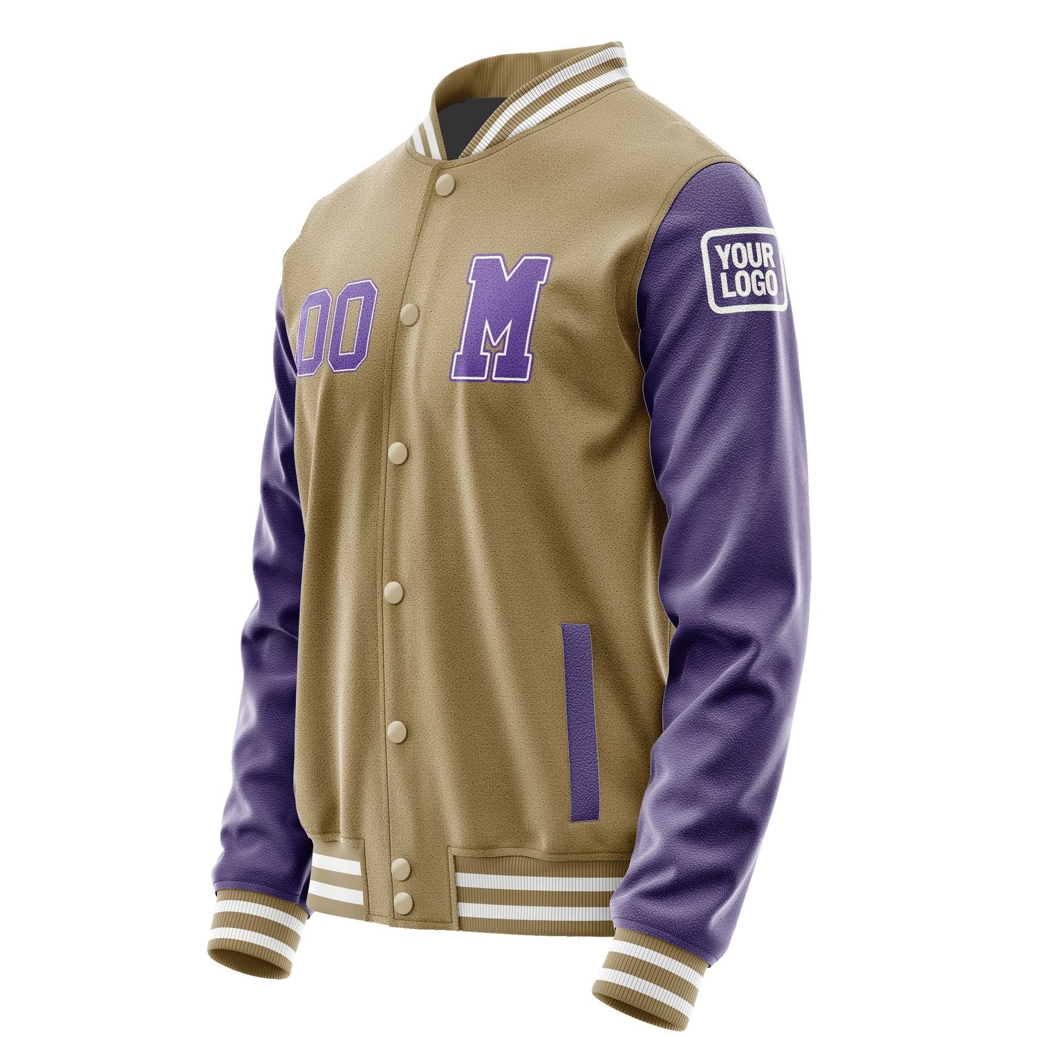 Custom Light Khaki Light Purple Jacket Jb2525232518231818