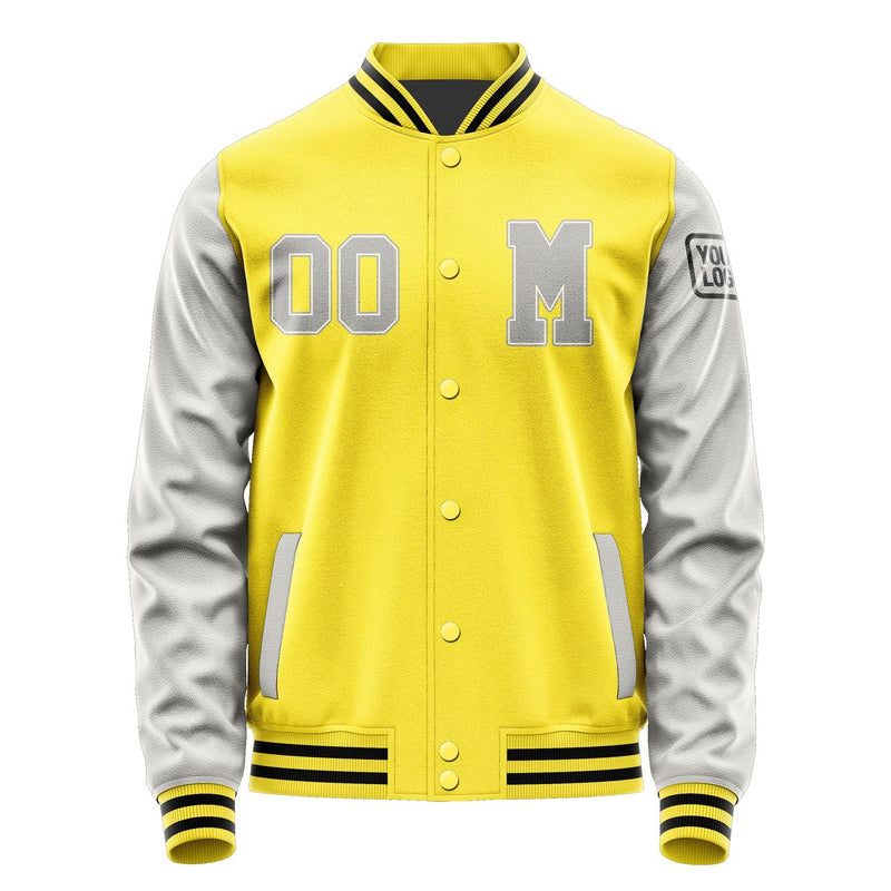 Custom Light Yellow Gray Jacket Jb2626042617041817
