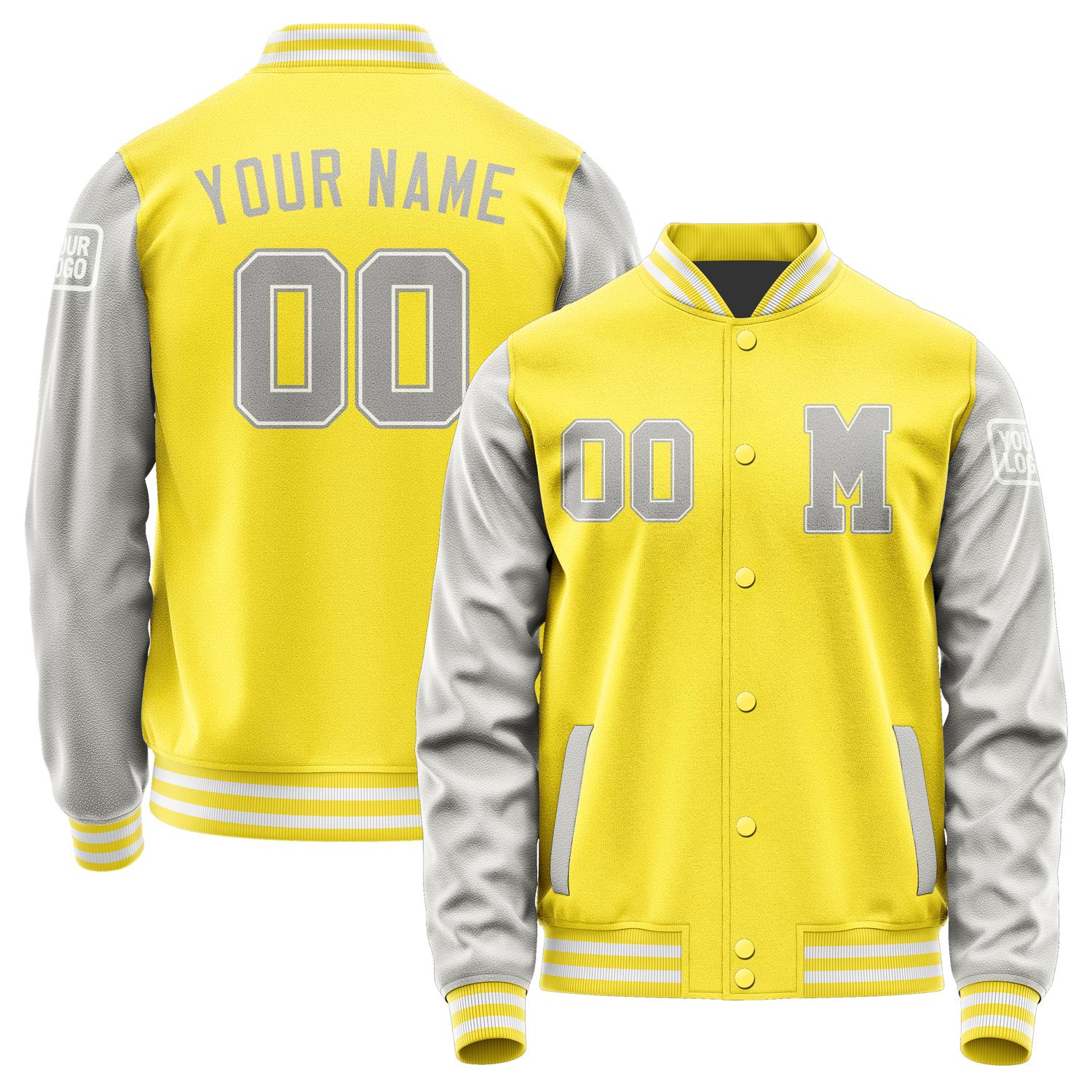 Custom Light Yellow Gray Jacket Jb2626042618041818