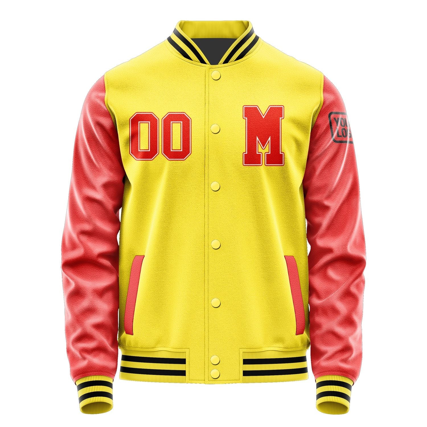 Custom Light Yellow Orange Red Jacket Jb2626122617121817