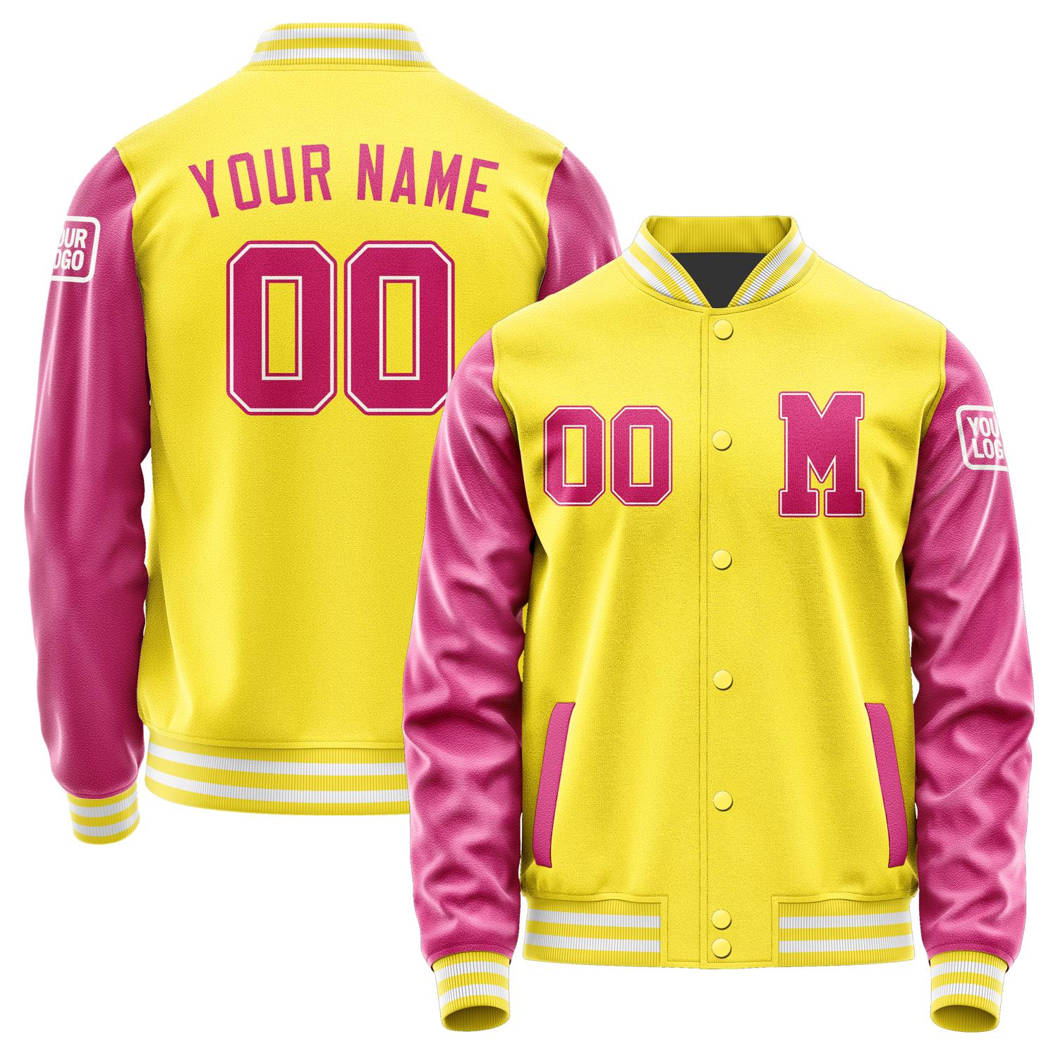Custom Light Yellow Pink Jacket Jb2626132618131818