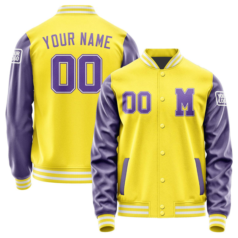 Custom Light Yellow Light Purple Jacket Jb2626232618231818