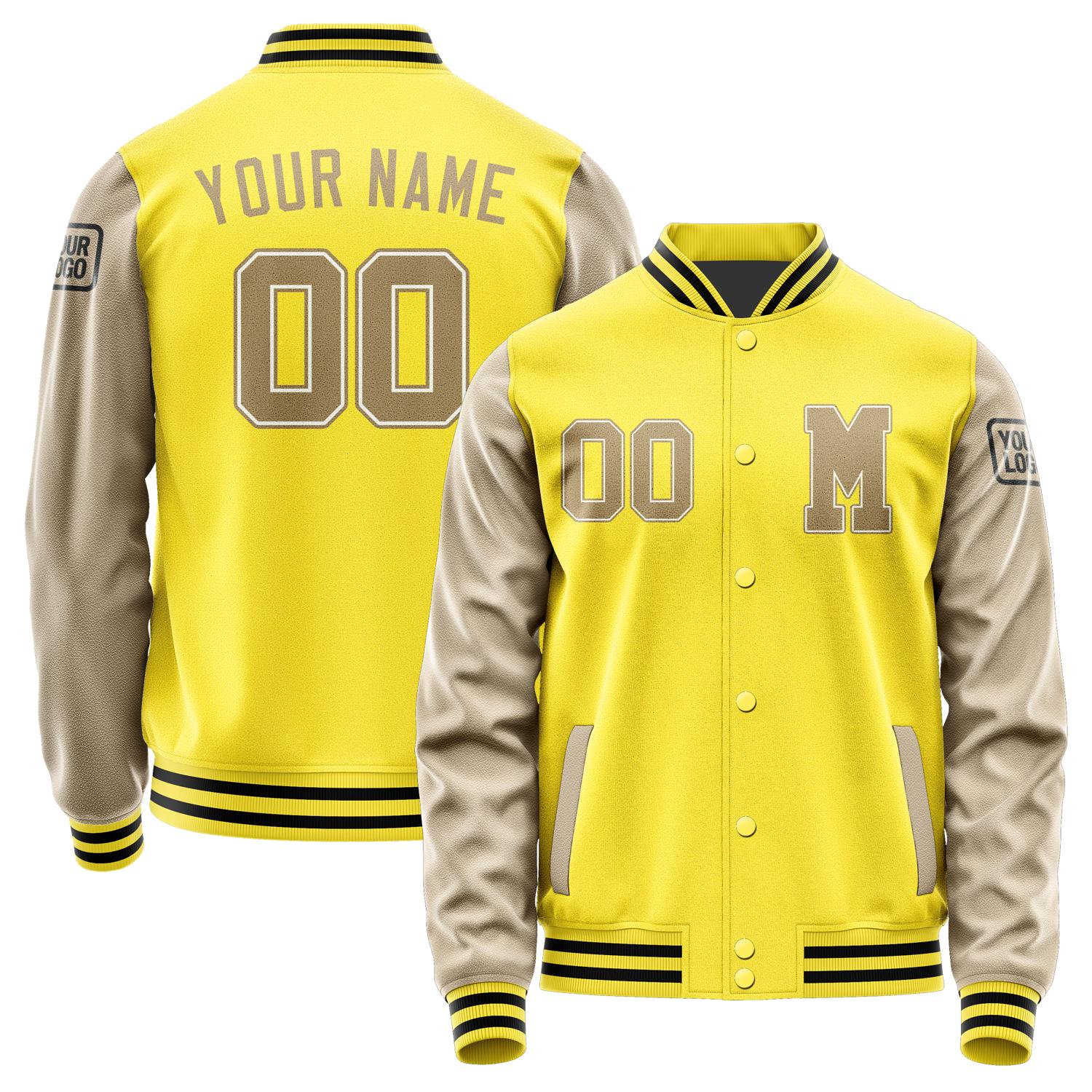 Custom Light Yellow Light Khaki Jacket Jb2626252617251817