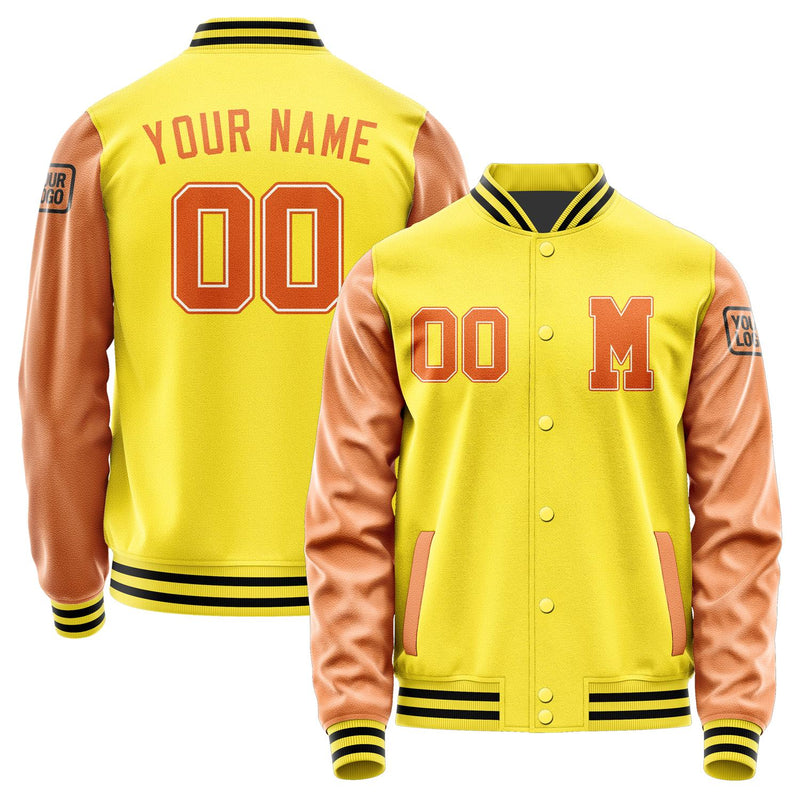 Custom Light Yellow Orange Jacket Jb2626282617281817