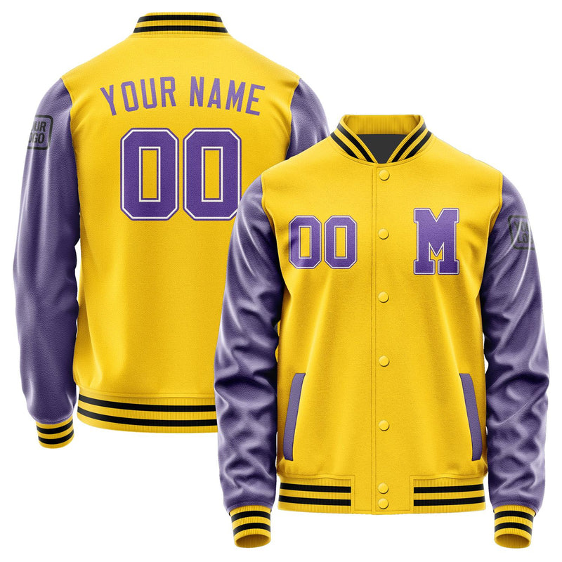 Custom Gold Light Purple Jacket Jb3030233017231817