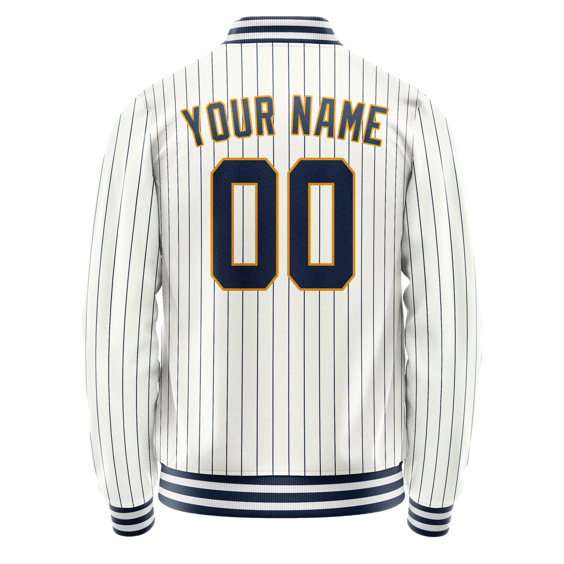 Custom White Purple Purple Pinstripe Varsity Letterman Jacket JA02240617JC477