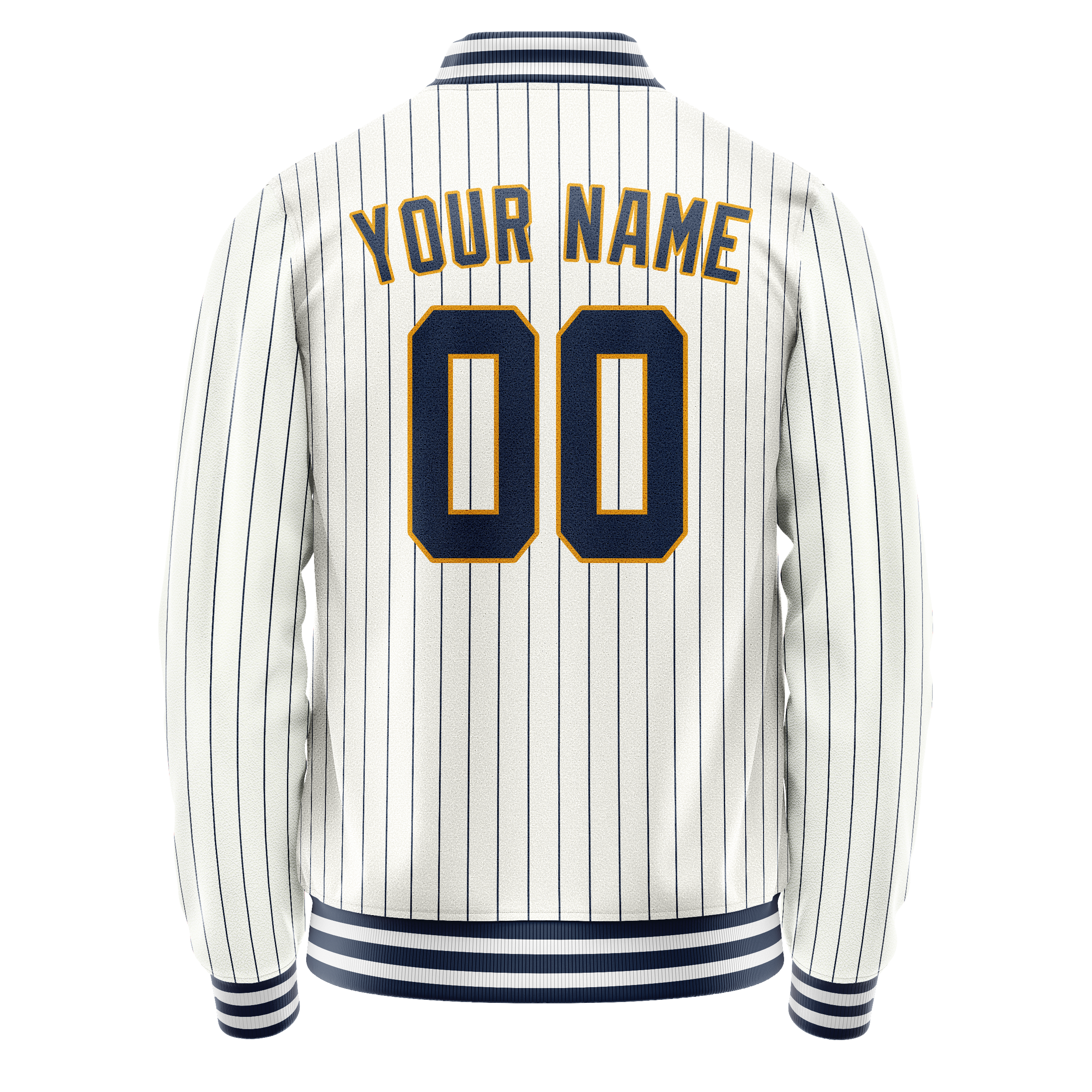 Custom White Purple Purple Pinstripe Varsity Letterman Jacket JA02240617JC477