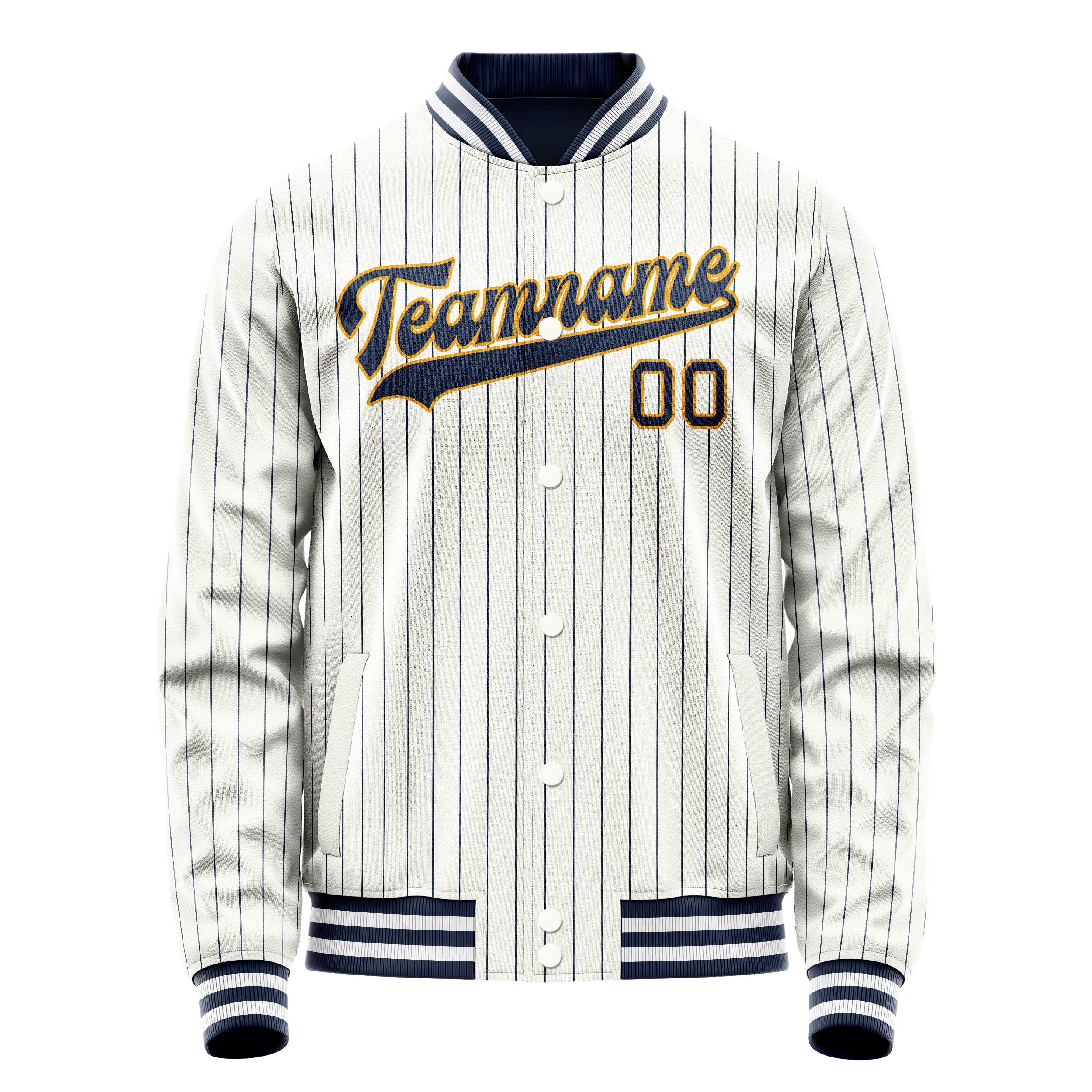 Custom White Purple Purple Pinstripe Varsity Letterman Jacket JA02240617JC477
