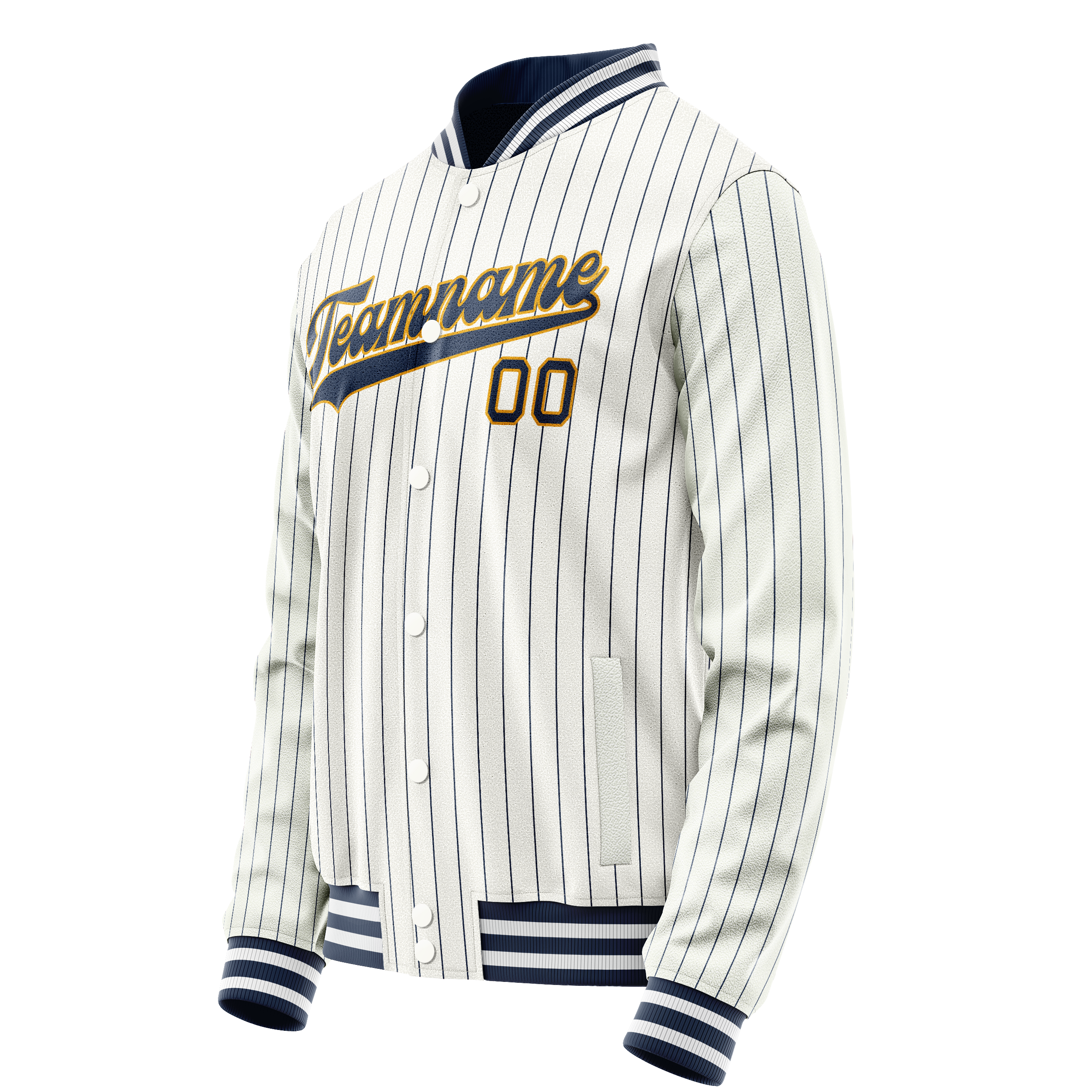 Custom White Purple Purple Pinstripe Varsity Letterman Jacket JA02240617JC477