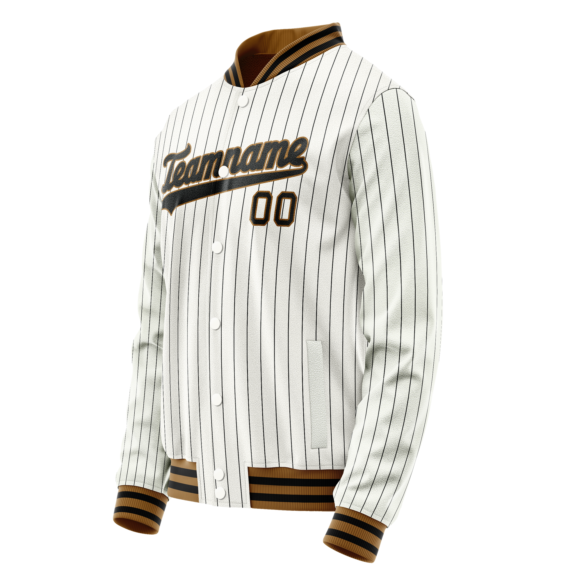 Custom White Black Black Pinstripe Varsity Letterman Jacket JA02240617JC481