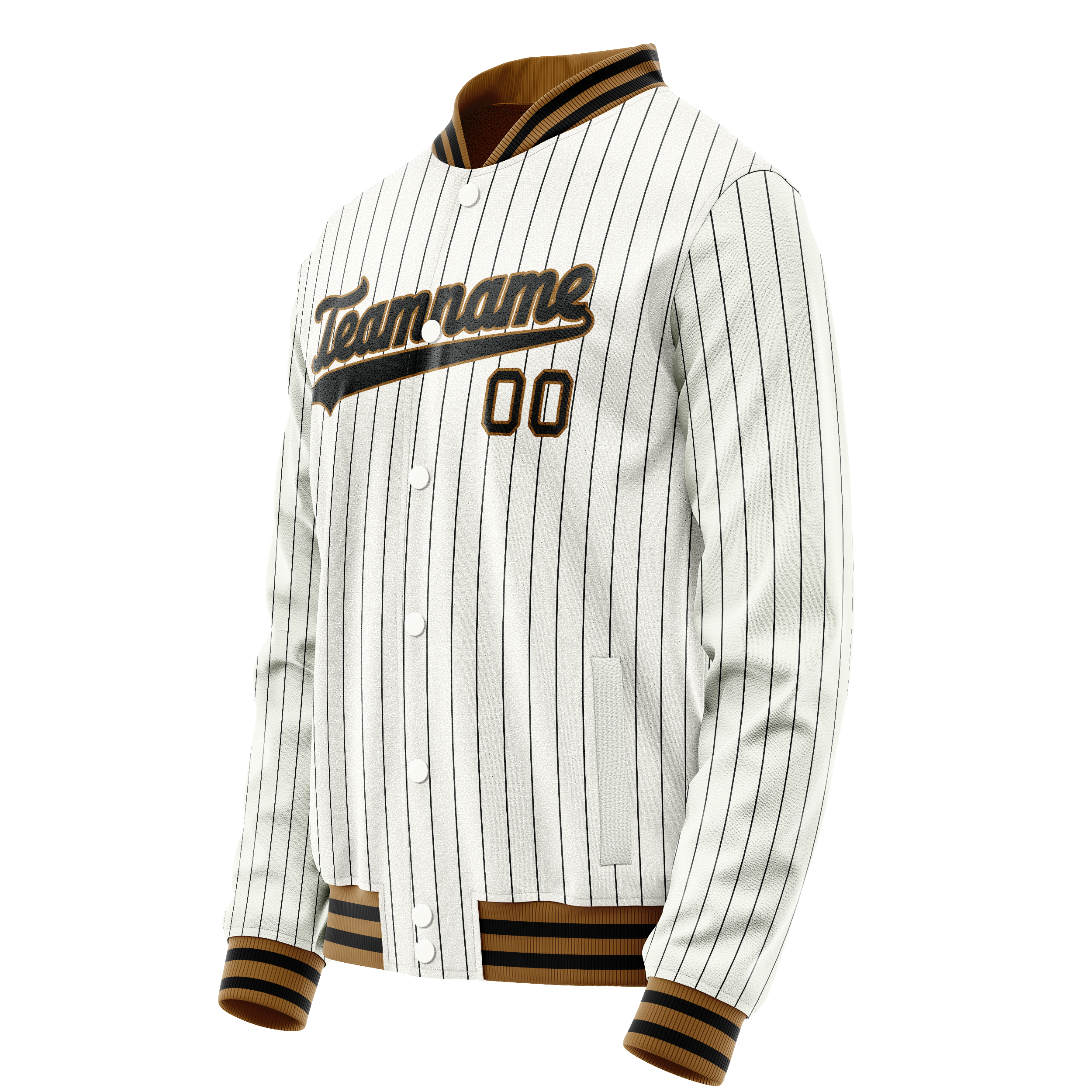 Custom White Black Black Pinstripe Varsity Letterman Jacket JA02240617JC481