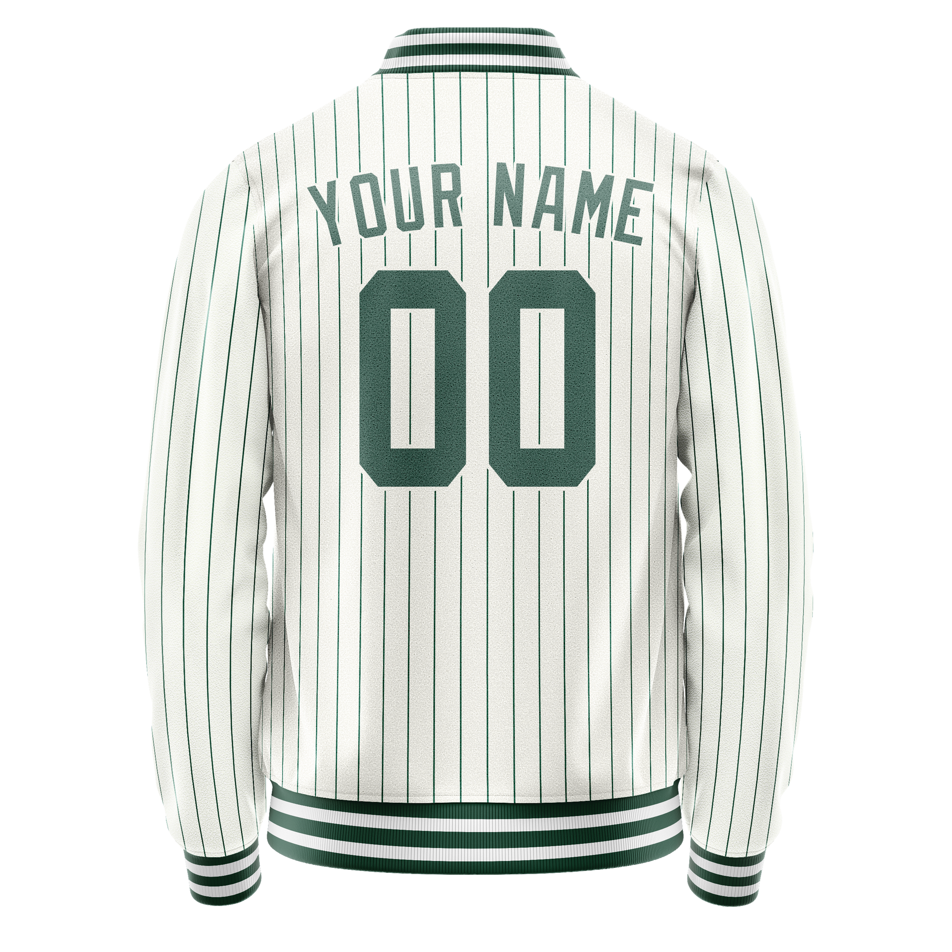 Custom White Teal Teal Pinstripe Varsity Letterman Jacket JA02240617JC486