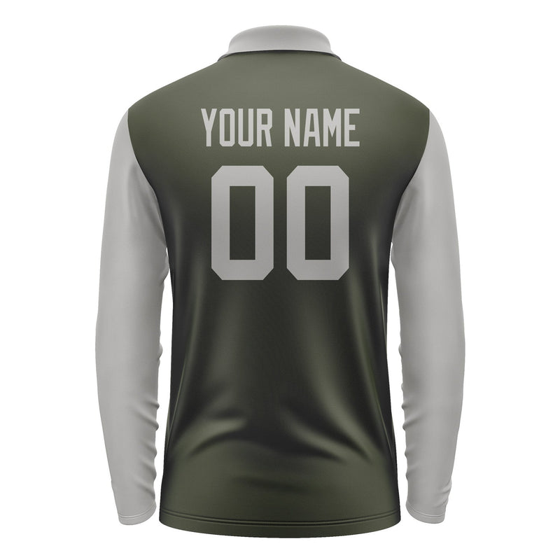 Custom Olive Gray Long Sleeve Polo Shirt Pl020404B104