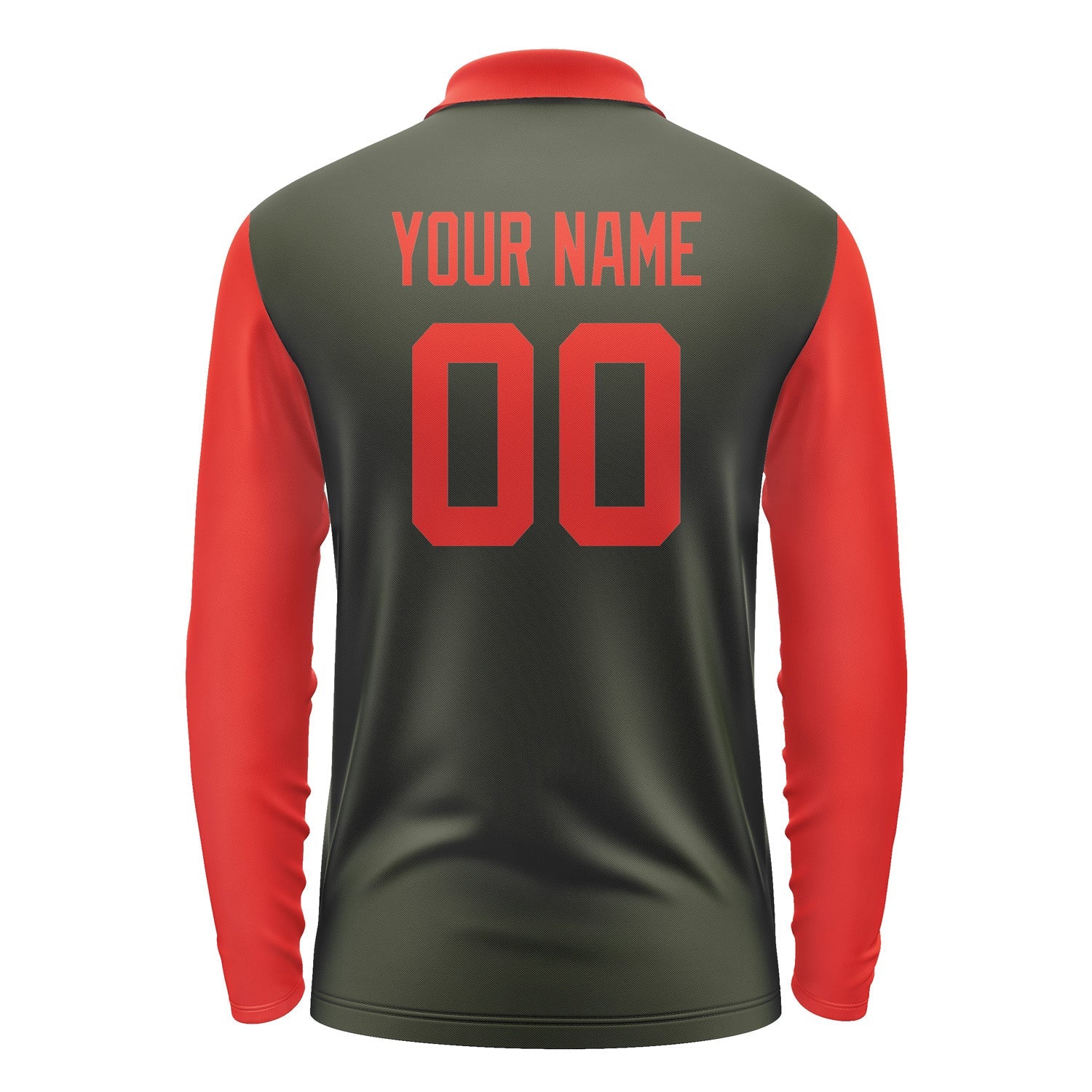 Custom Olive Orange Red Long Sleeve Polo Shirt Pl021212B112
