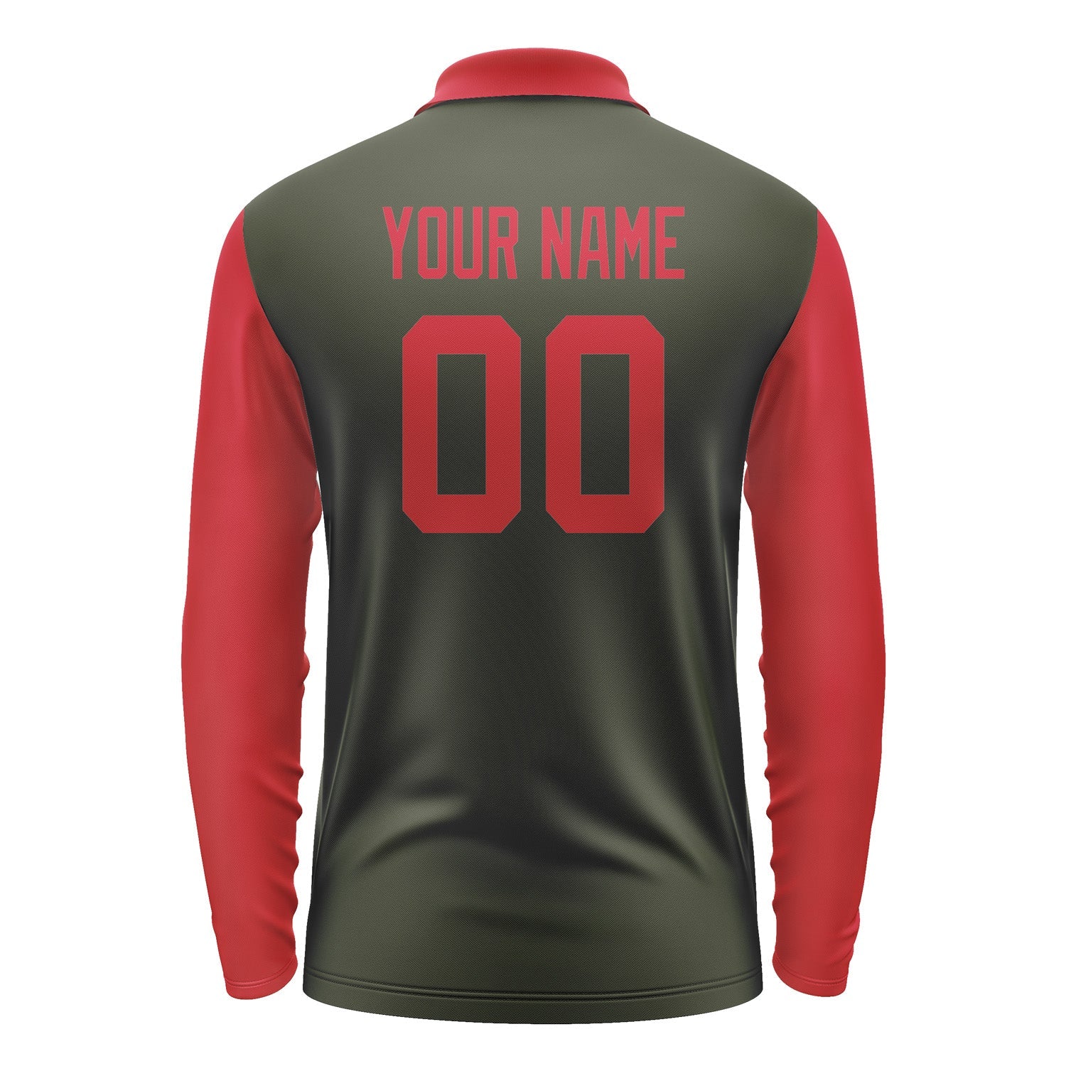 Custom Olive Red Long Sleeve Polo Shirt Pl021414B114
