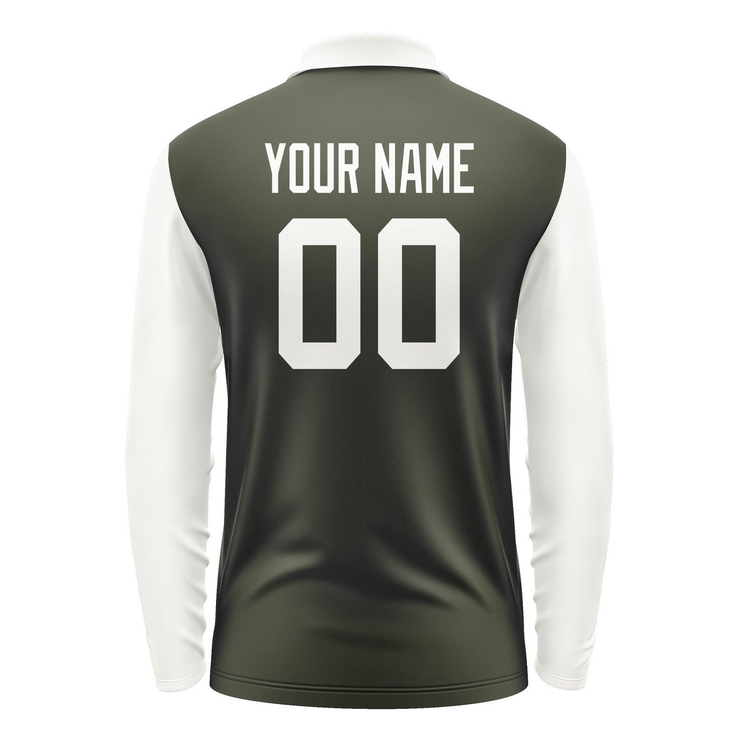 Custom Olive White Long Sleeve Polo Shirt Pl021818B118