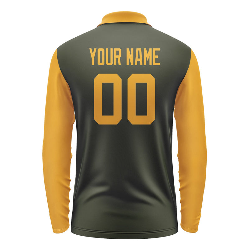 Custom Olive Yellow Long Sleeve Polo Shirt Pl021919B119
