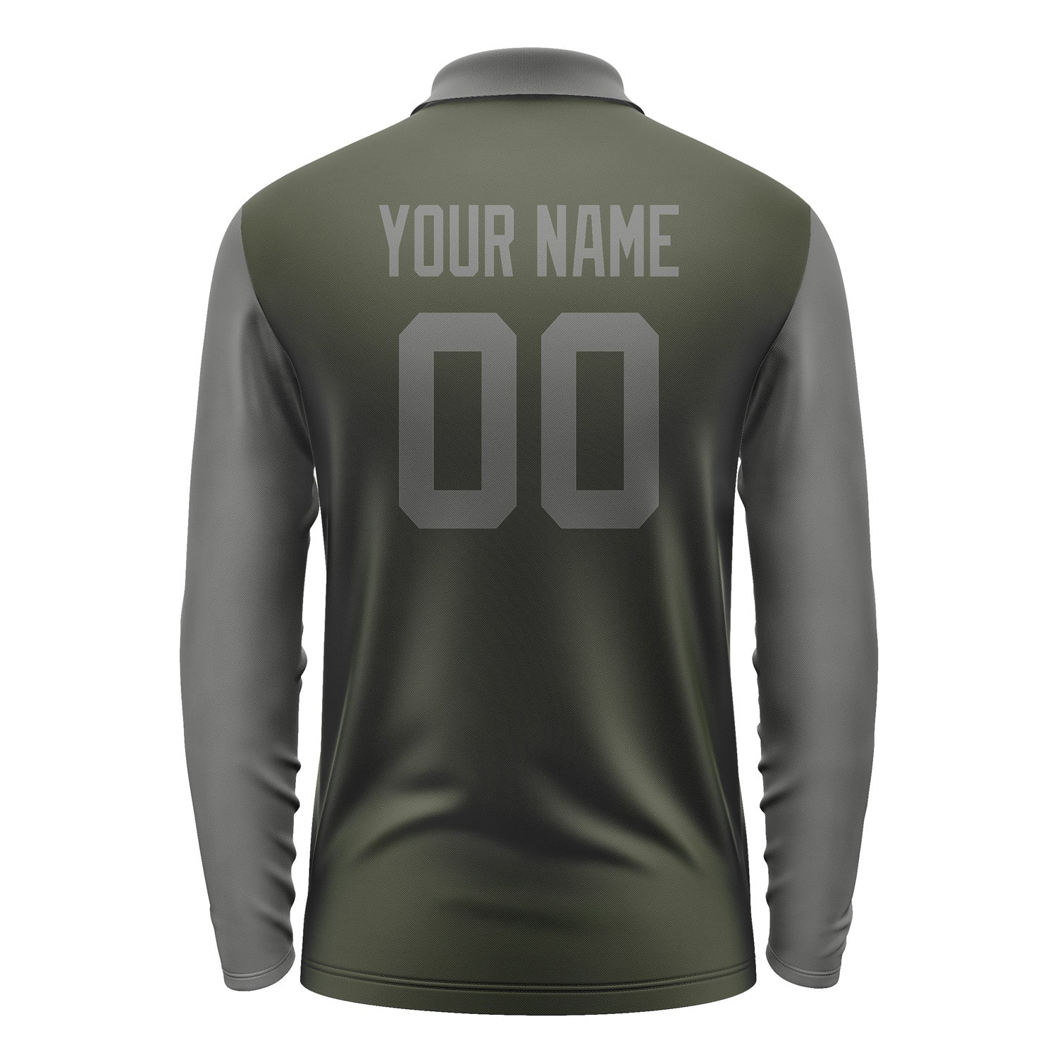 Custom Olive Dark Grey Long Sleeve Polo Shirt Pl022020B120