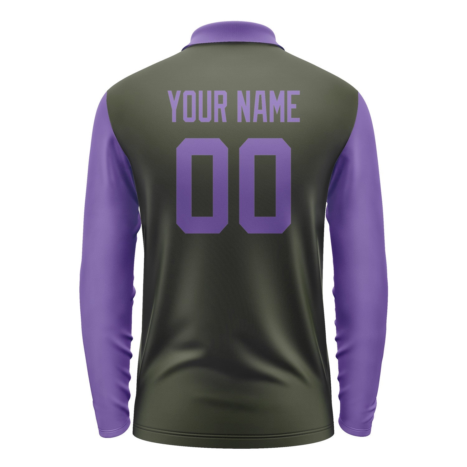 Custom Olive Light Purple Long Sleeve Polo Shirt Pl022323B123