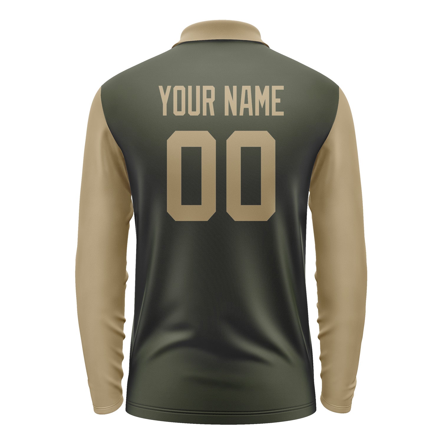 Custom Olive Light Khaki Long Sleeve Polo Shirt Pl022525B125