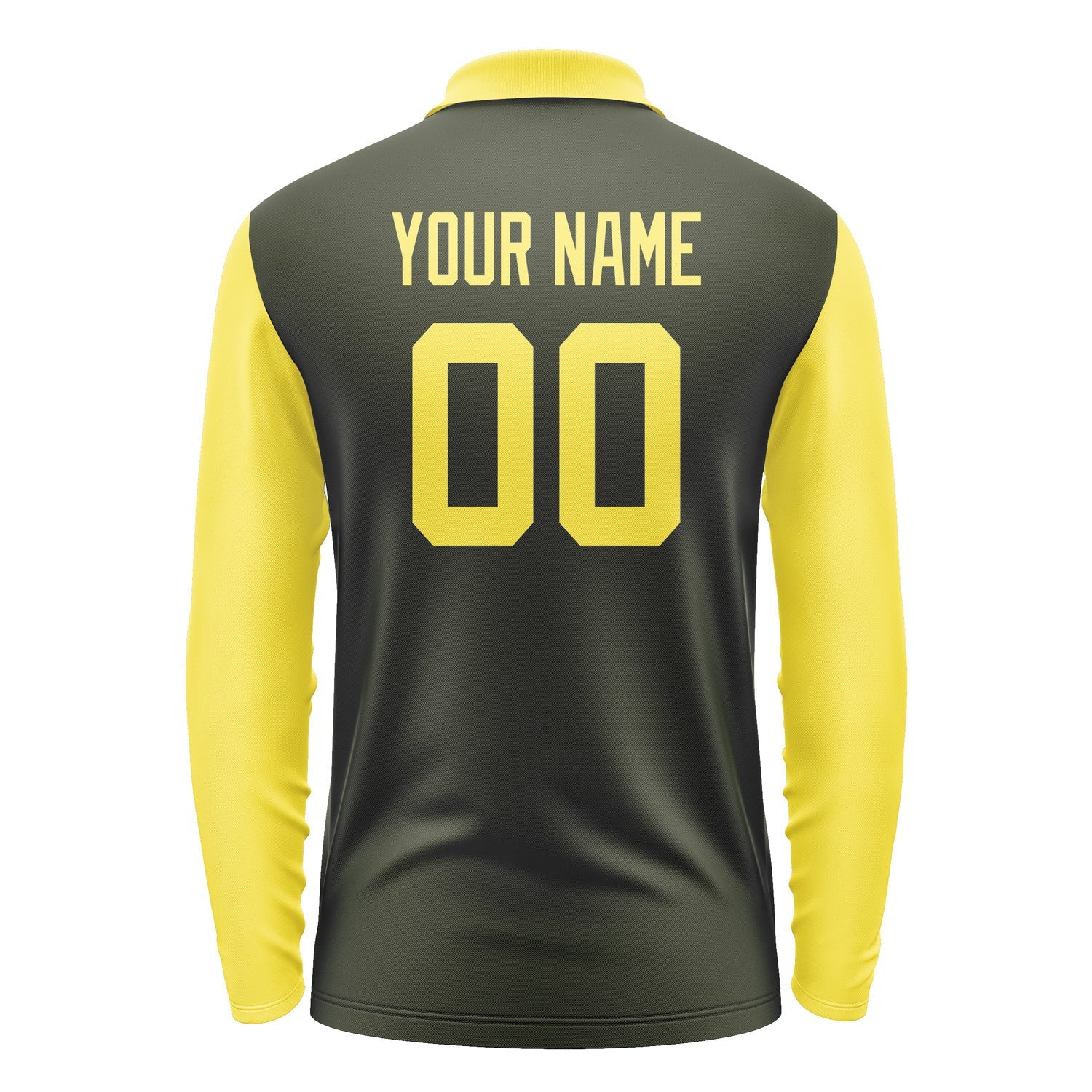 Custom Olive Light Yellow Long Sleeve Polo Shirt Pl022626B126