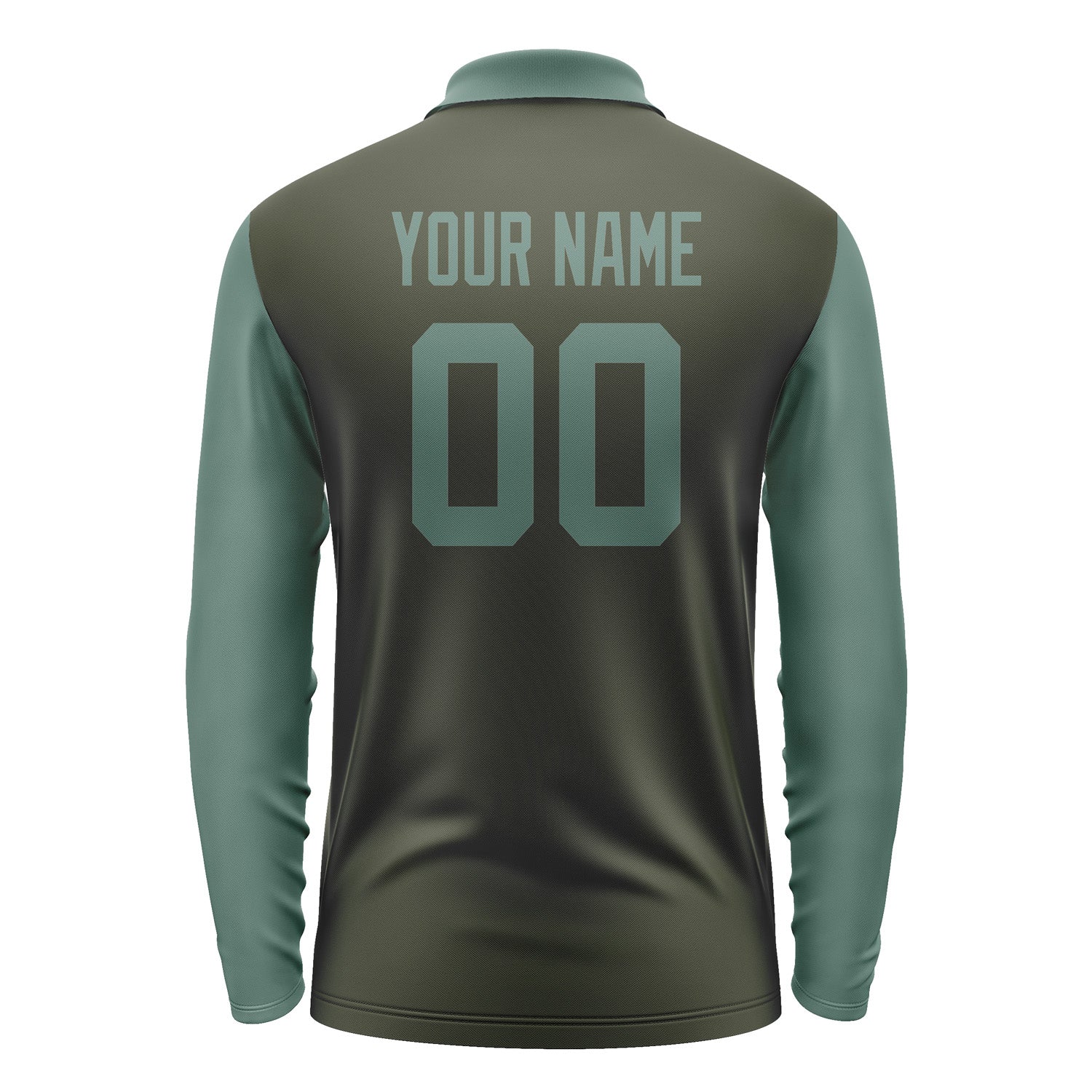 Custom Olive Blue Green Long Sleeve Polo Shirt Pl022727B127