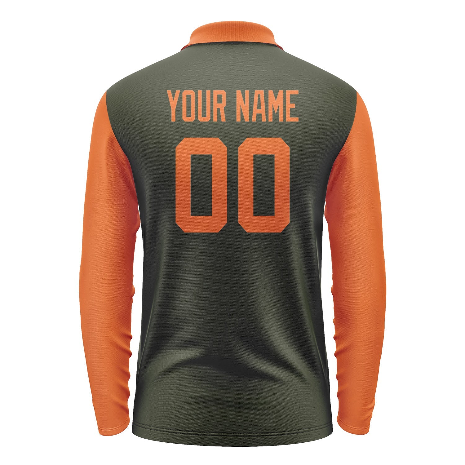 Custom Olive Orange Long Sleeve Polo Shirt Pl022828B128