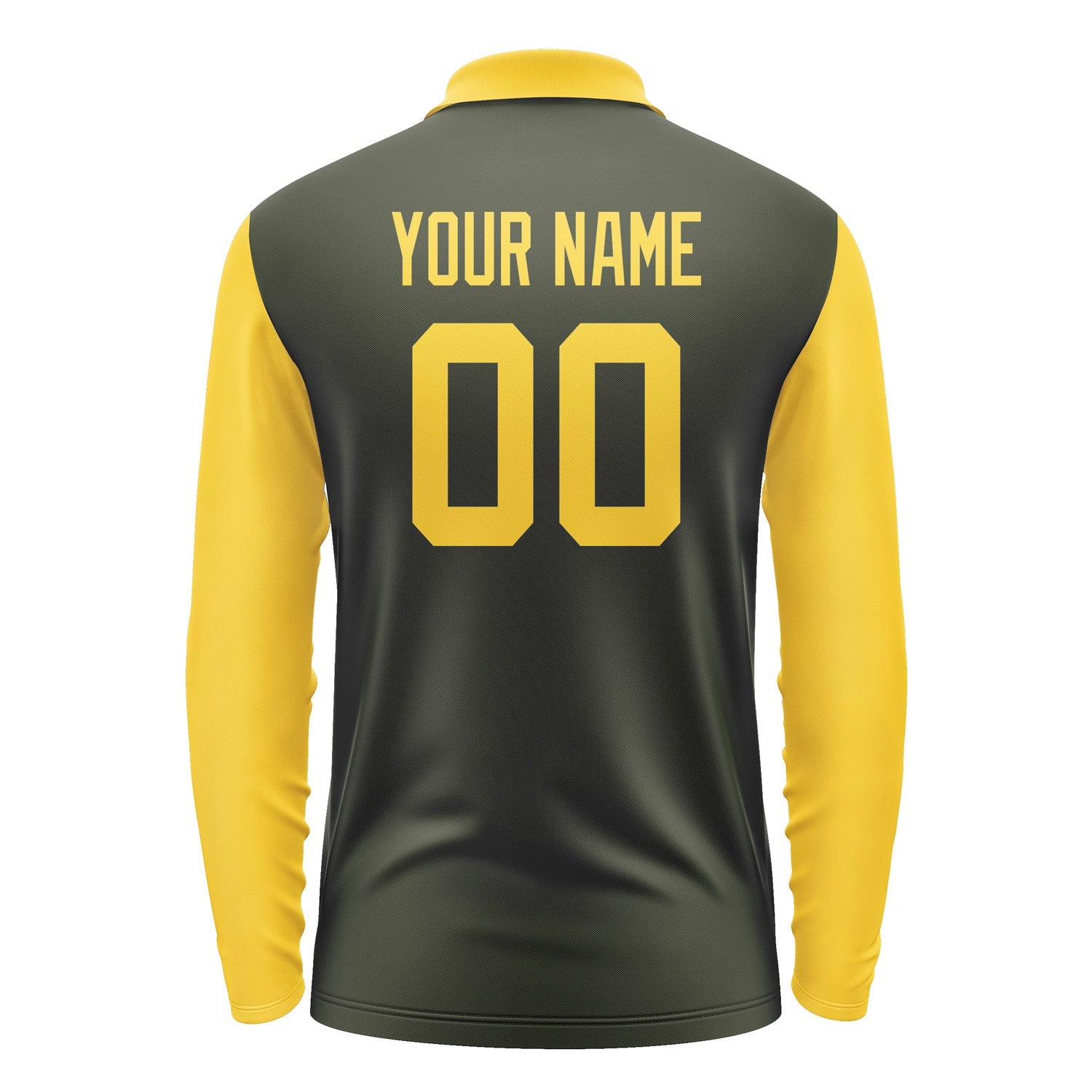 Custom Olive Gold Long Sleeve Polo Shirt Pl023030B130
