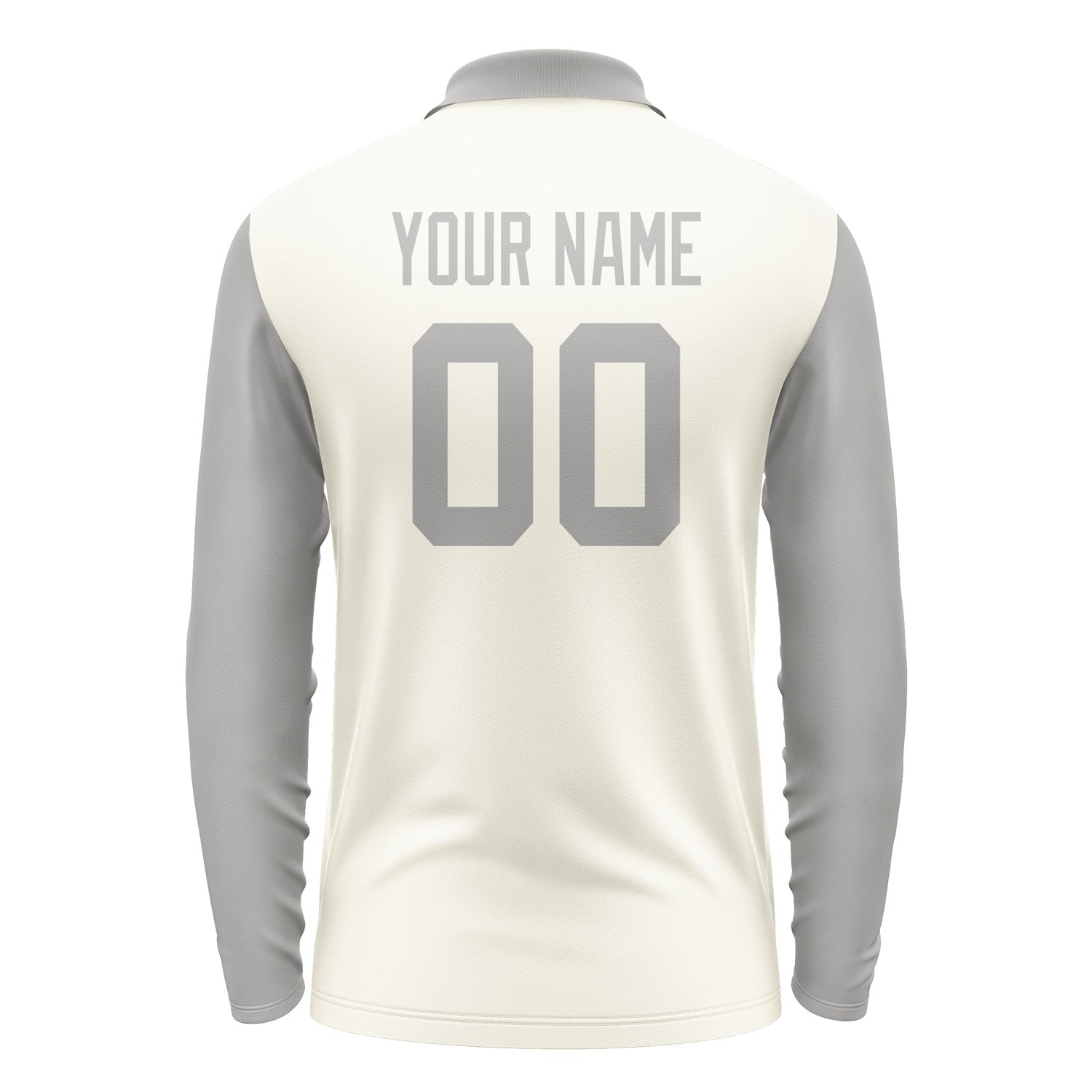 Custom Cream Gray Long Sleeve Polo Shirt Pl030404B104