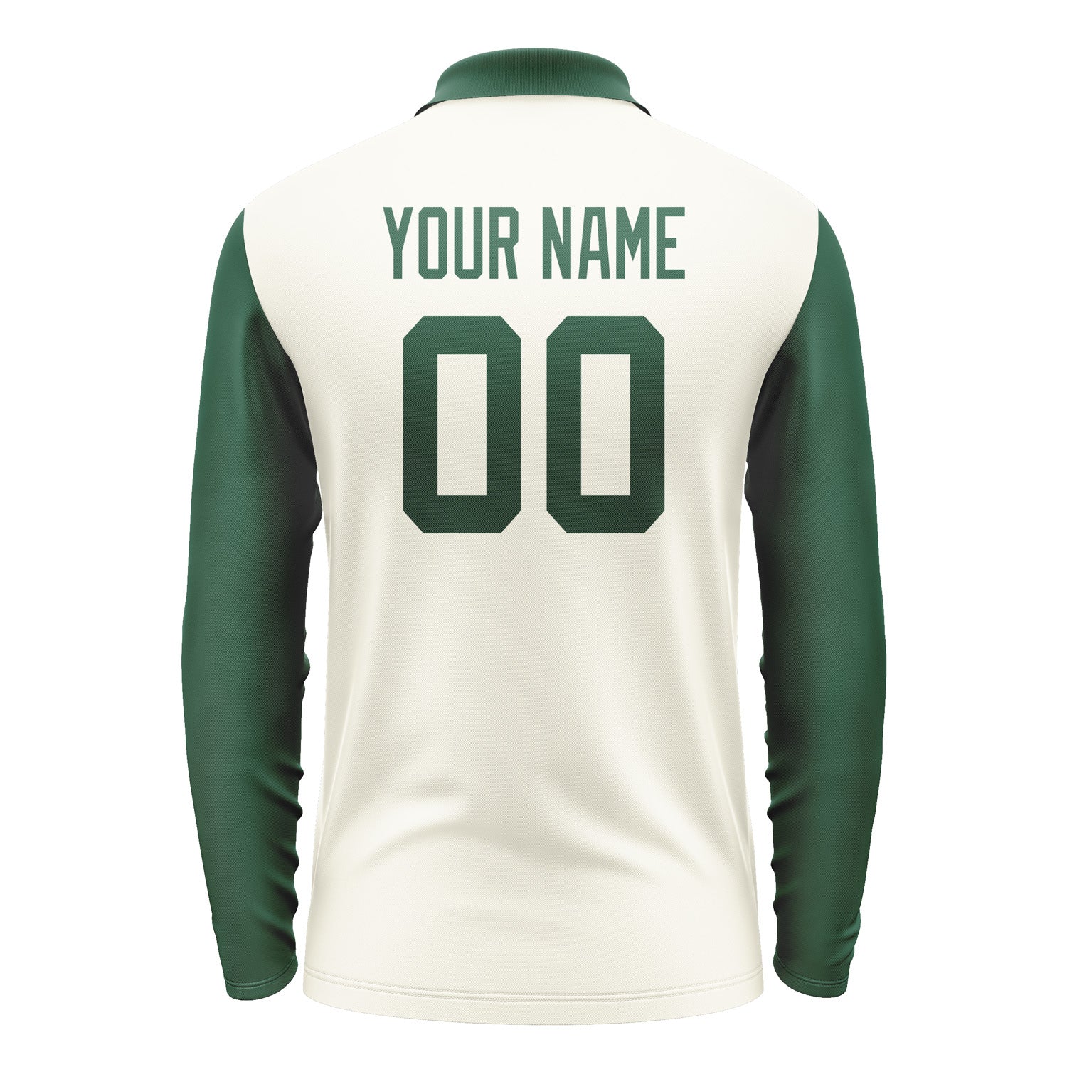 Custom Cream Green Long Sleeve Polo Shirt Pl030505B105