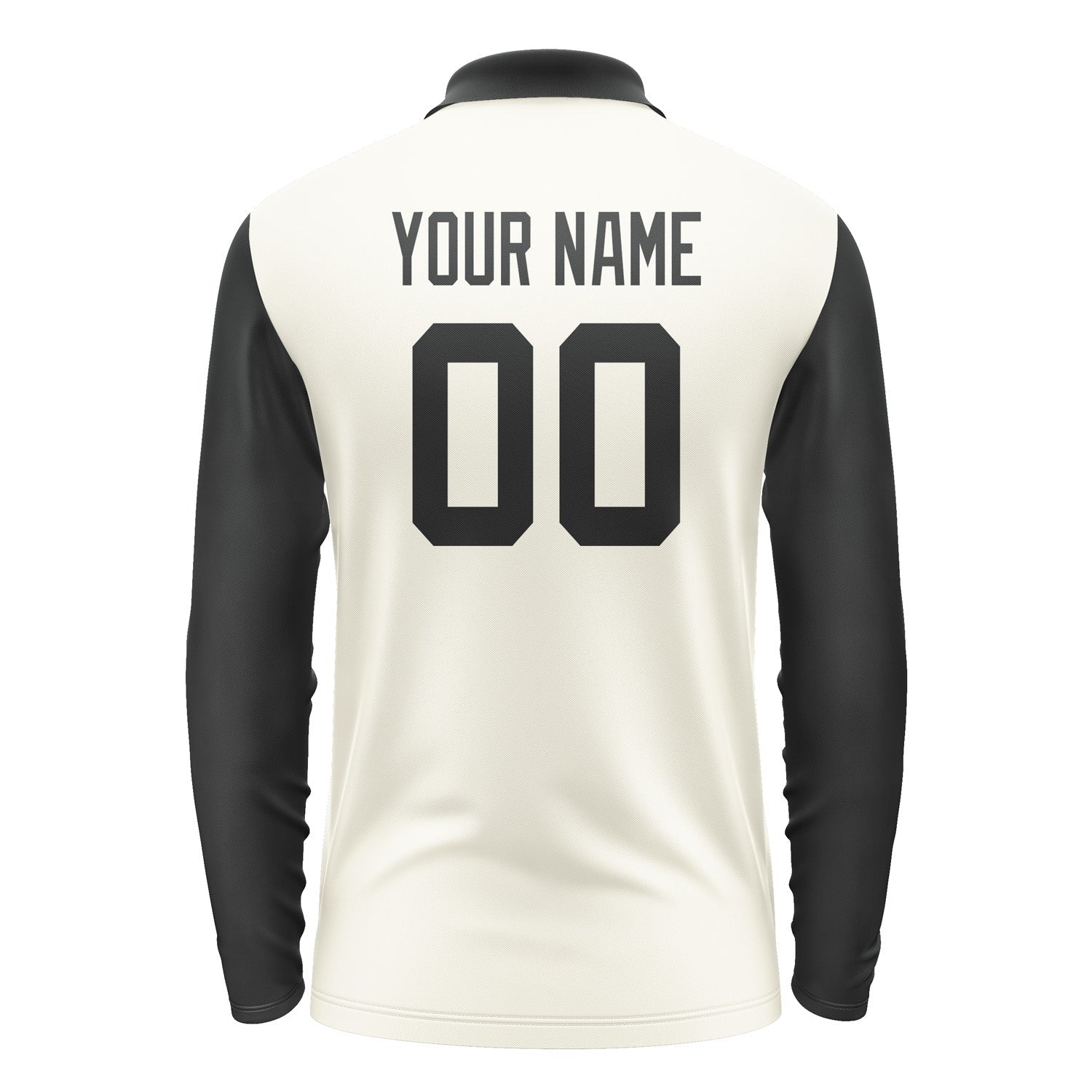 Custom Cream Black Long Sleeve Polo Shirt Pl031717B117